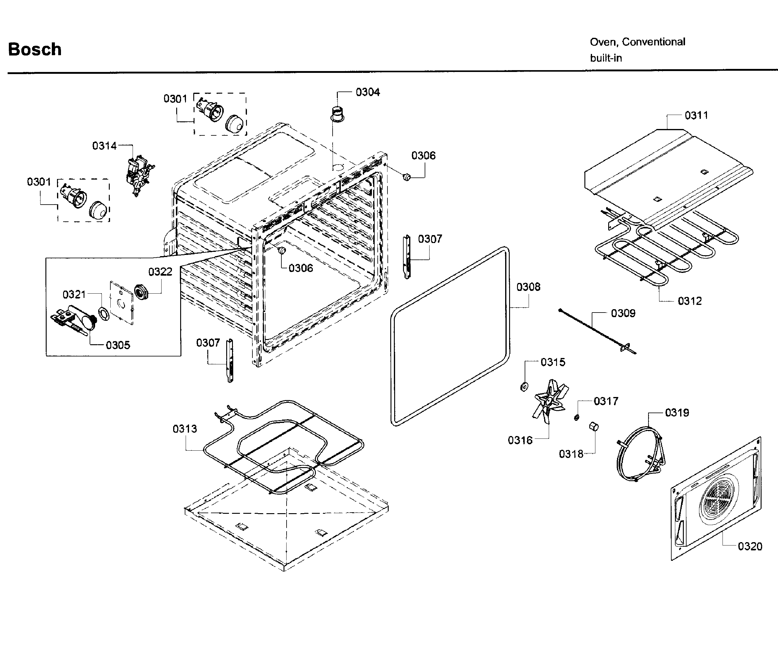 Bosch HBN8451UC/02 inner parts diagram