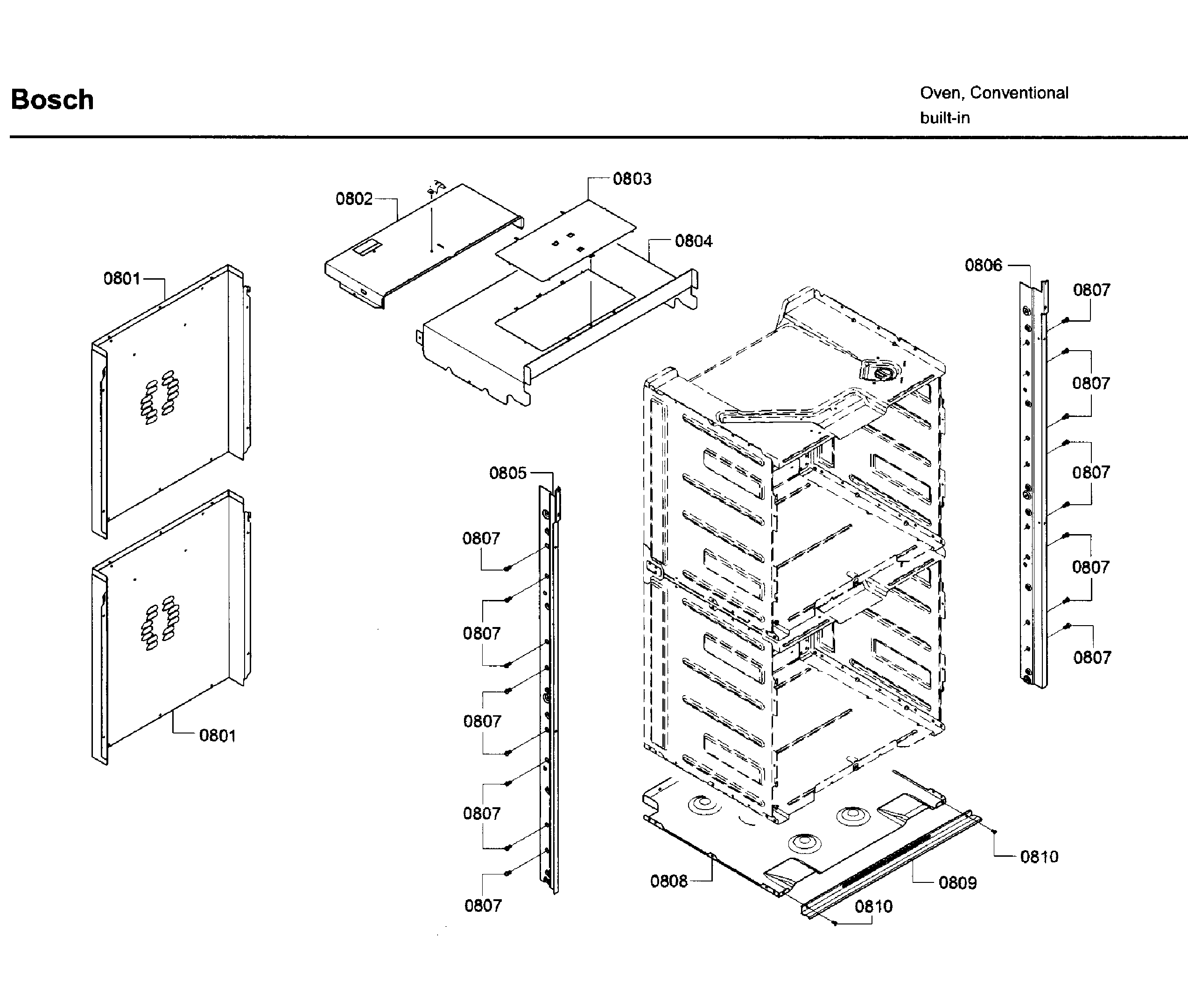 Bosch HBN5651UC/03 frame asy diagram