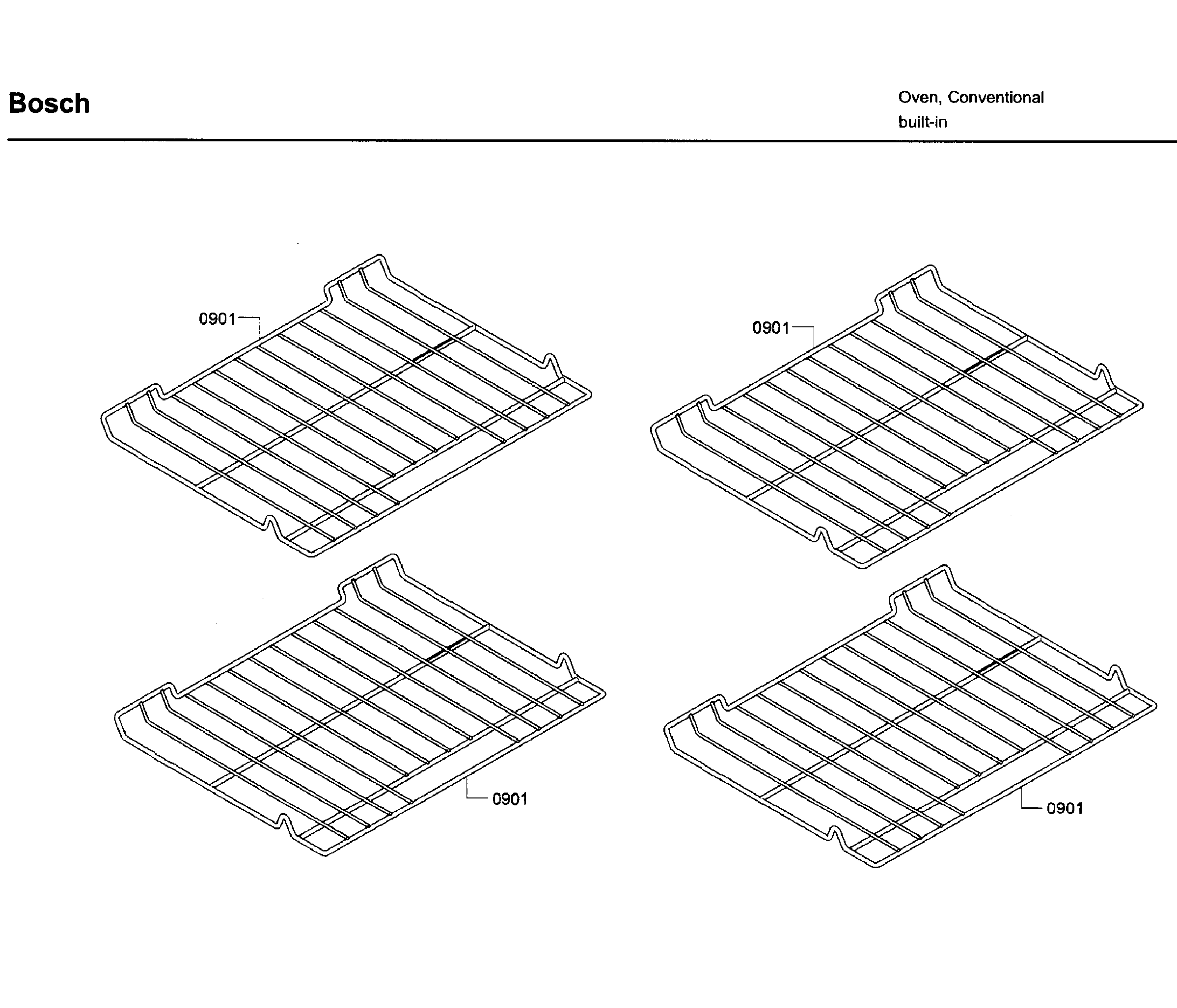 Bosch HBN5651UC/03 rack asy diagram