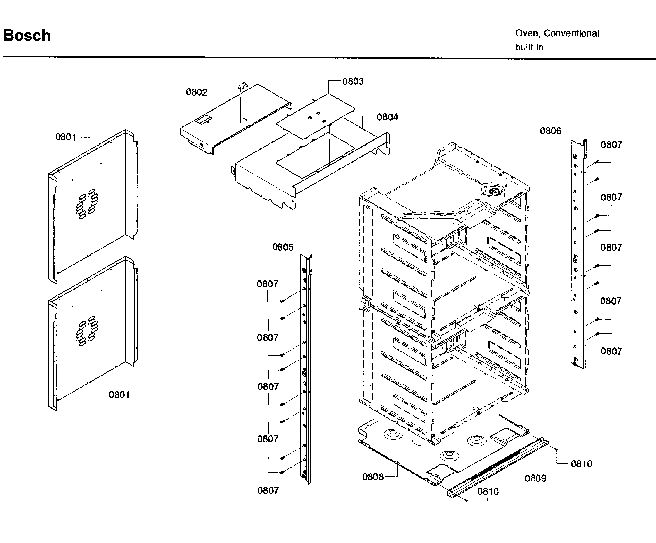 Bosch HBN8651UC/02 frame asy diagram