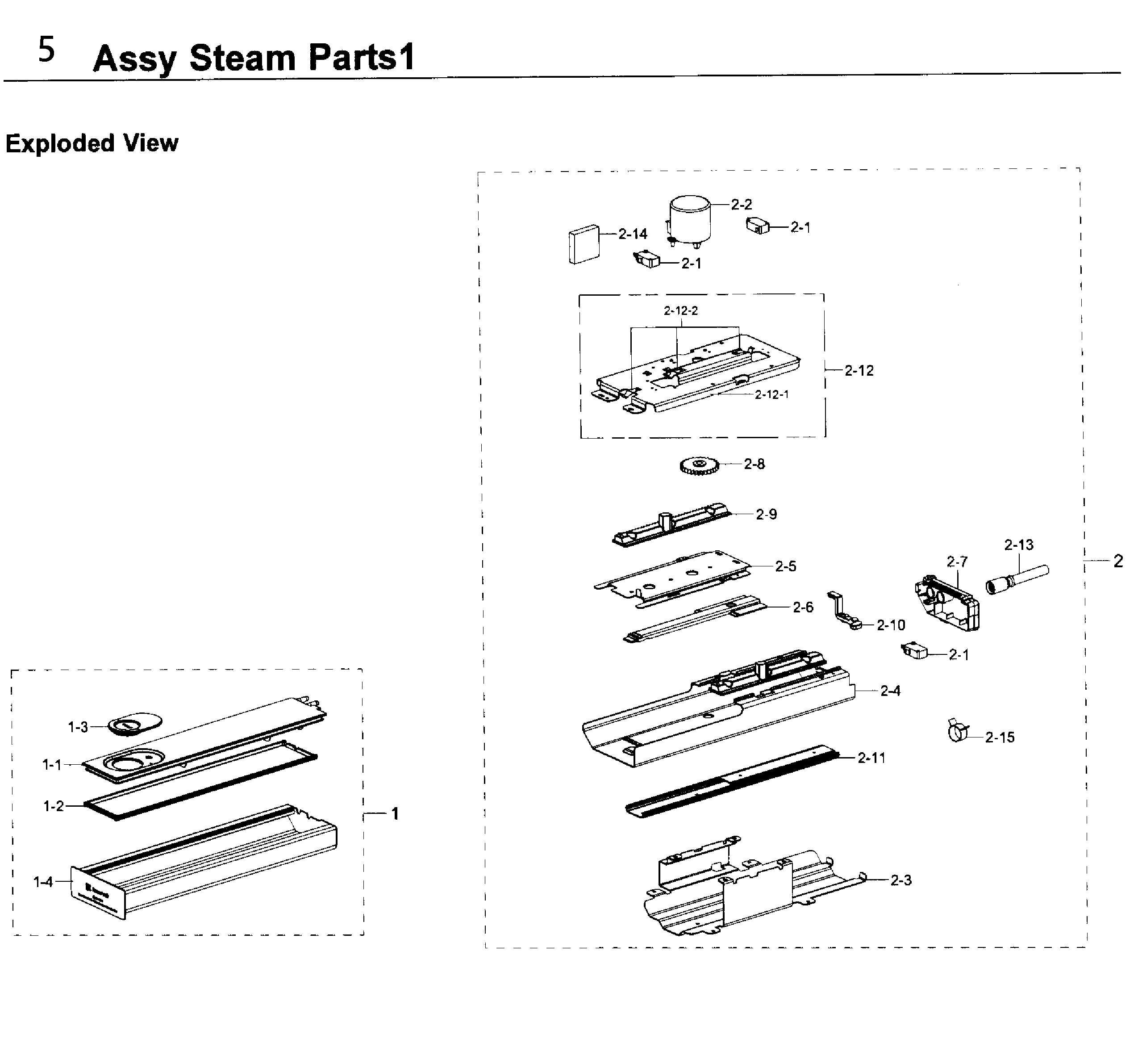 Samsung NV51K6650SS/AA-00 steam parts 1 diagram