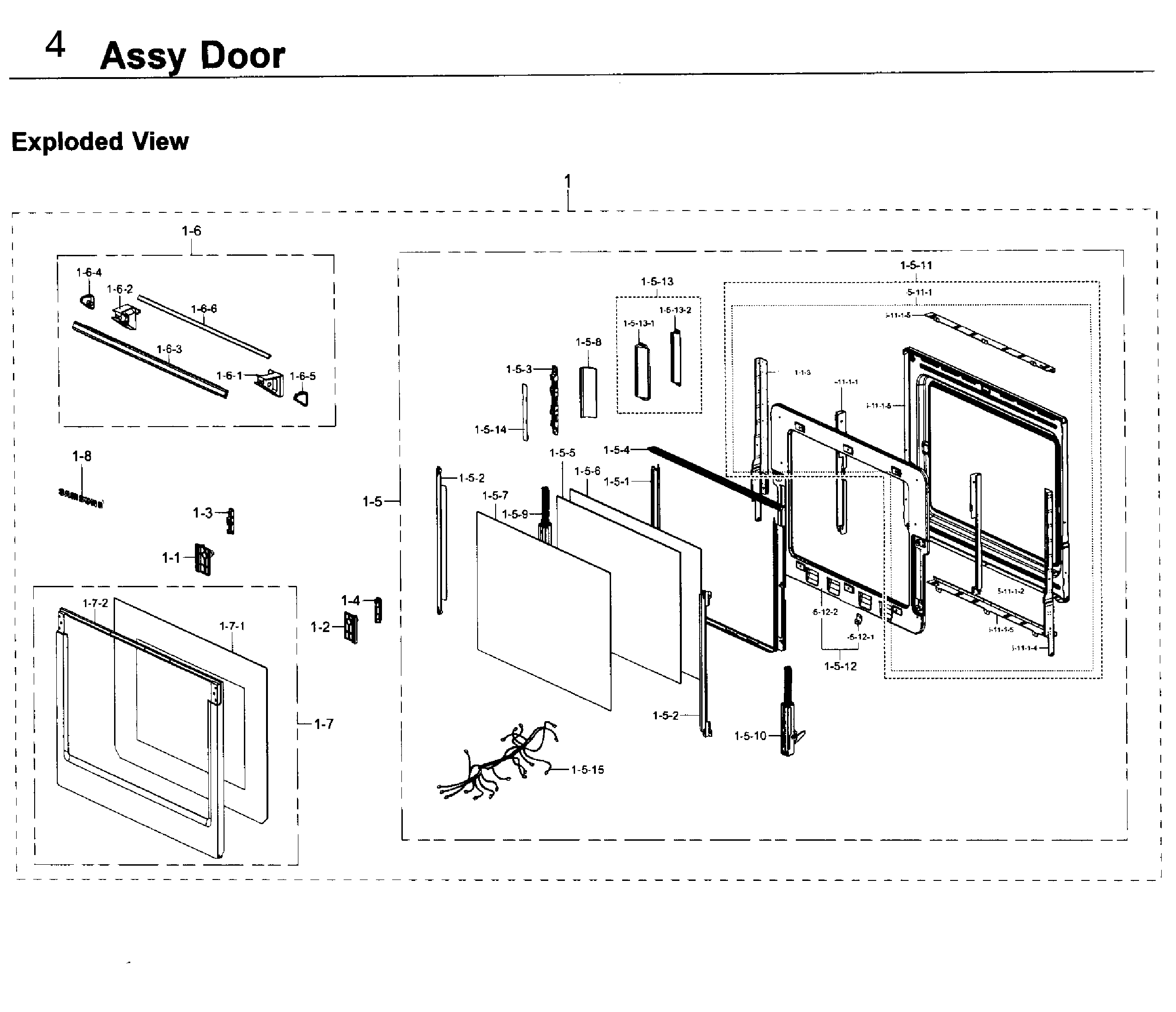Samsung NV51K6650DG/AA-00 door asy diagram