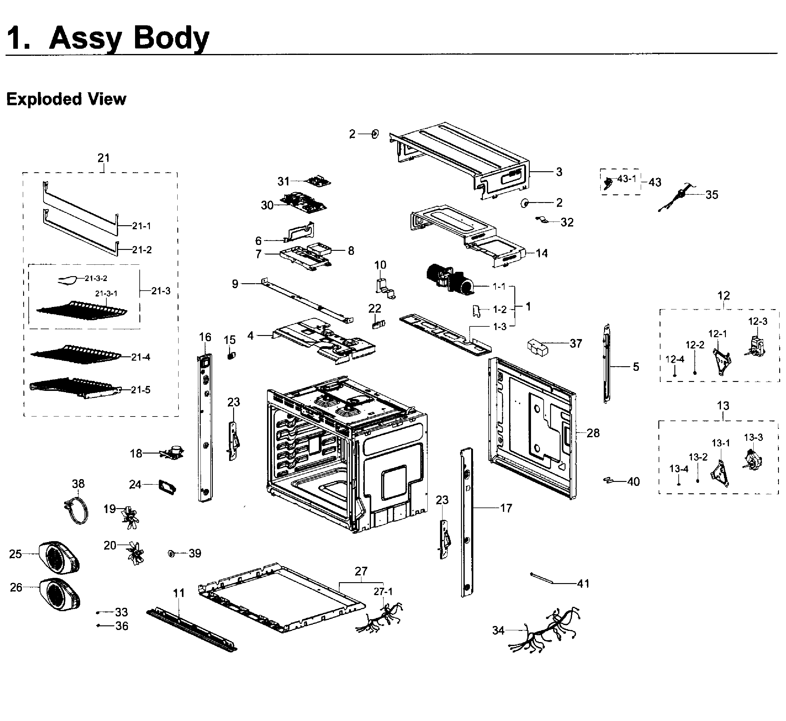 Samsung NV51K7770SG/AA-00 body diagram