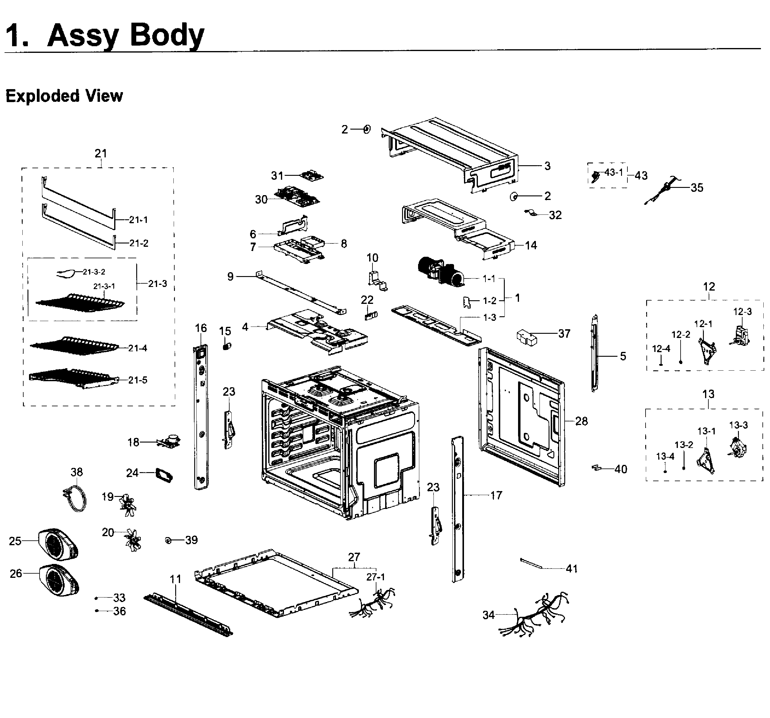 Samsung NV51K7770SS/AA-00 body diagram
