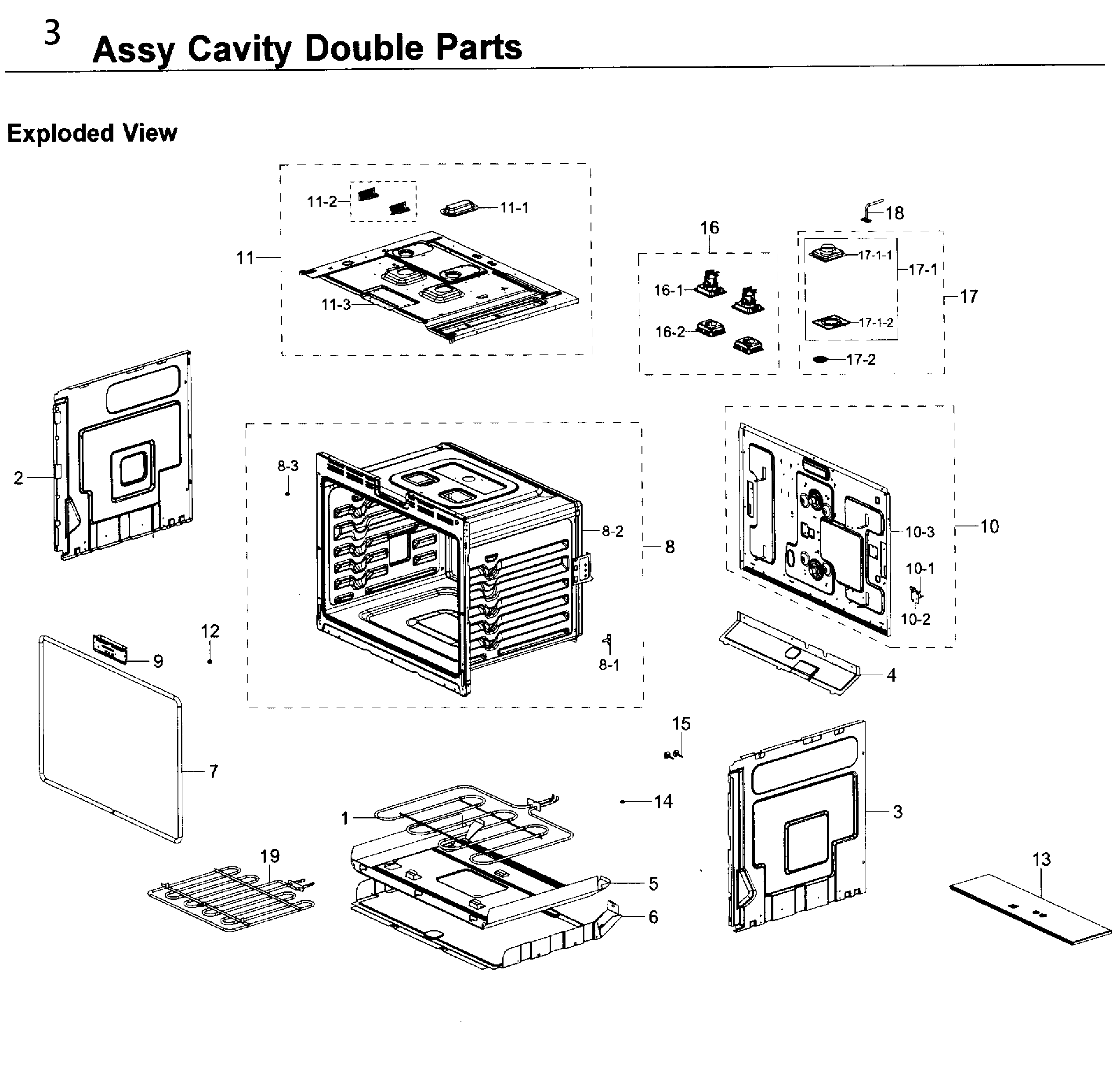 Samsung NV51K7770DS/AA-00 cavity double parts diagram