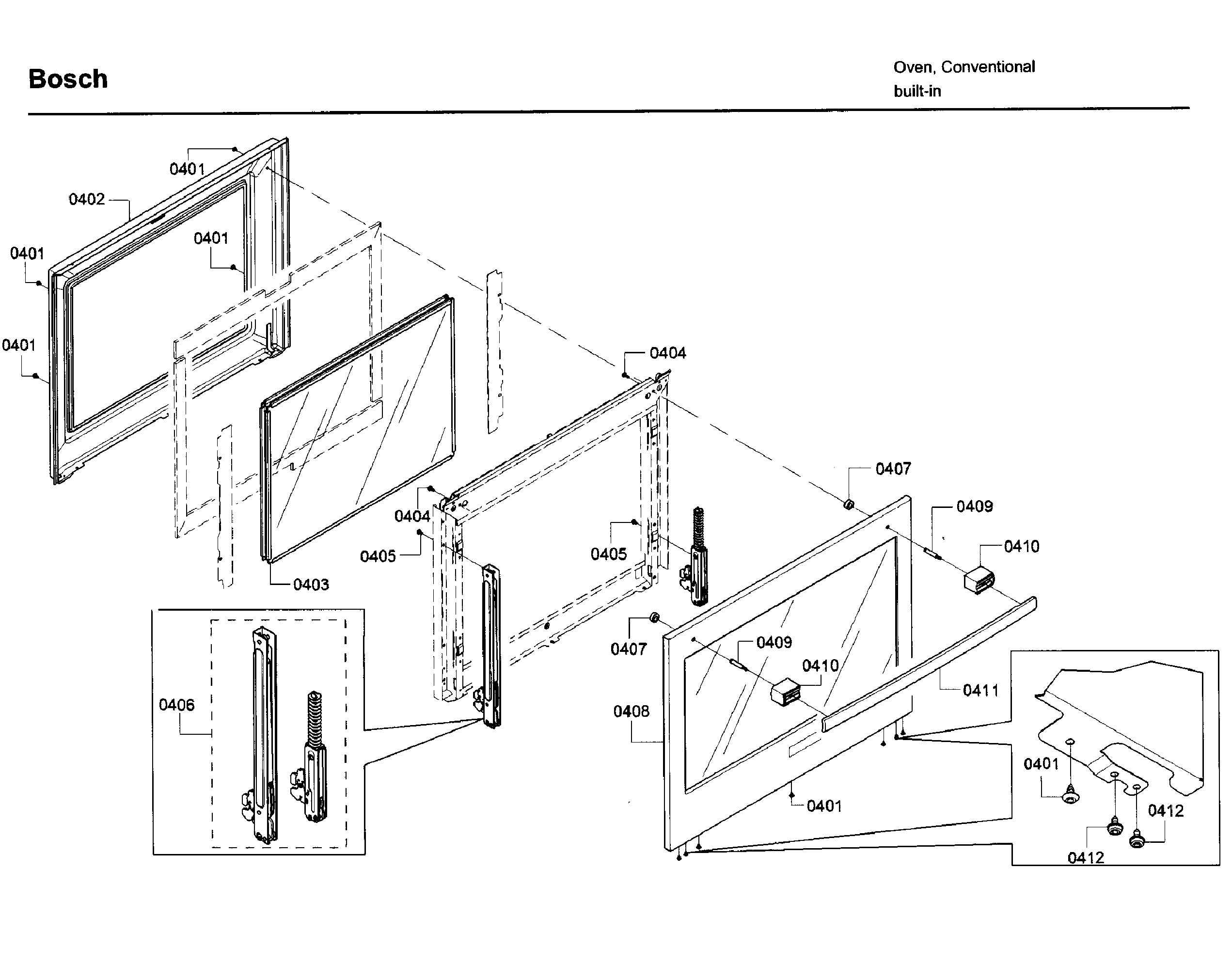 Bosch HBL8651UC/02 door asy diagram