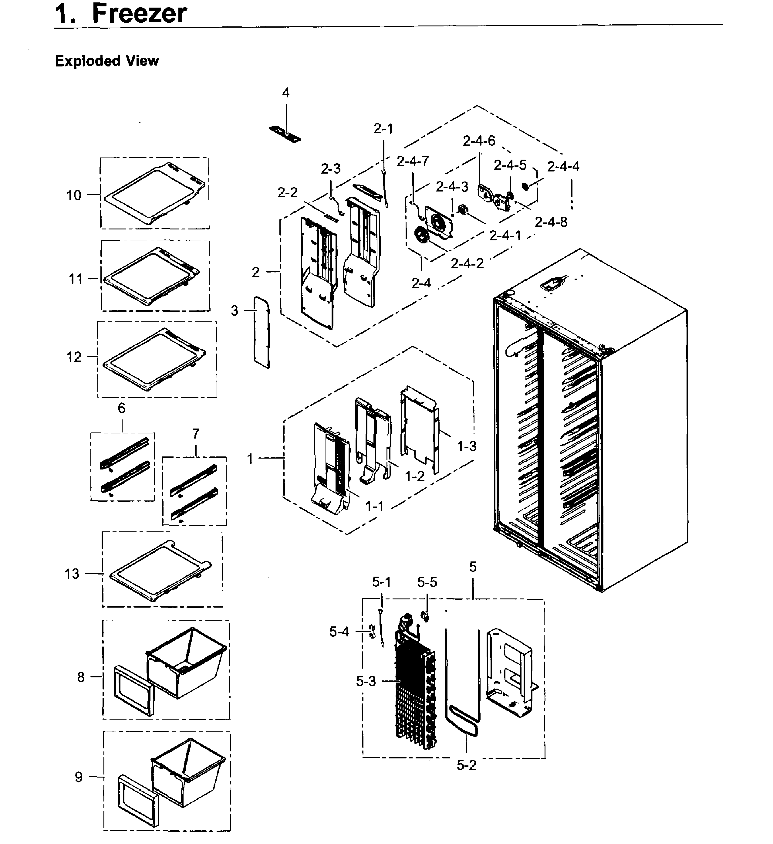 Samsung RS25H5121SR/AA-01 freezer diagram