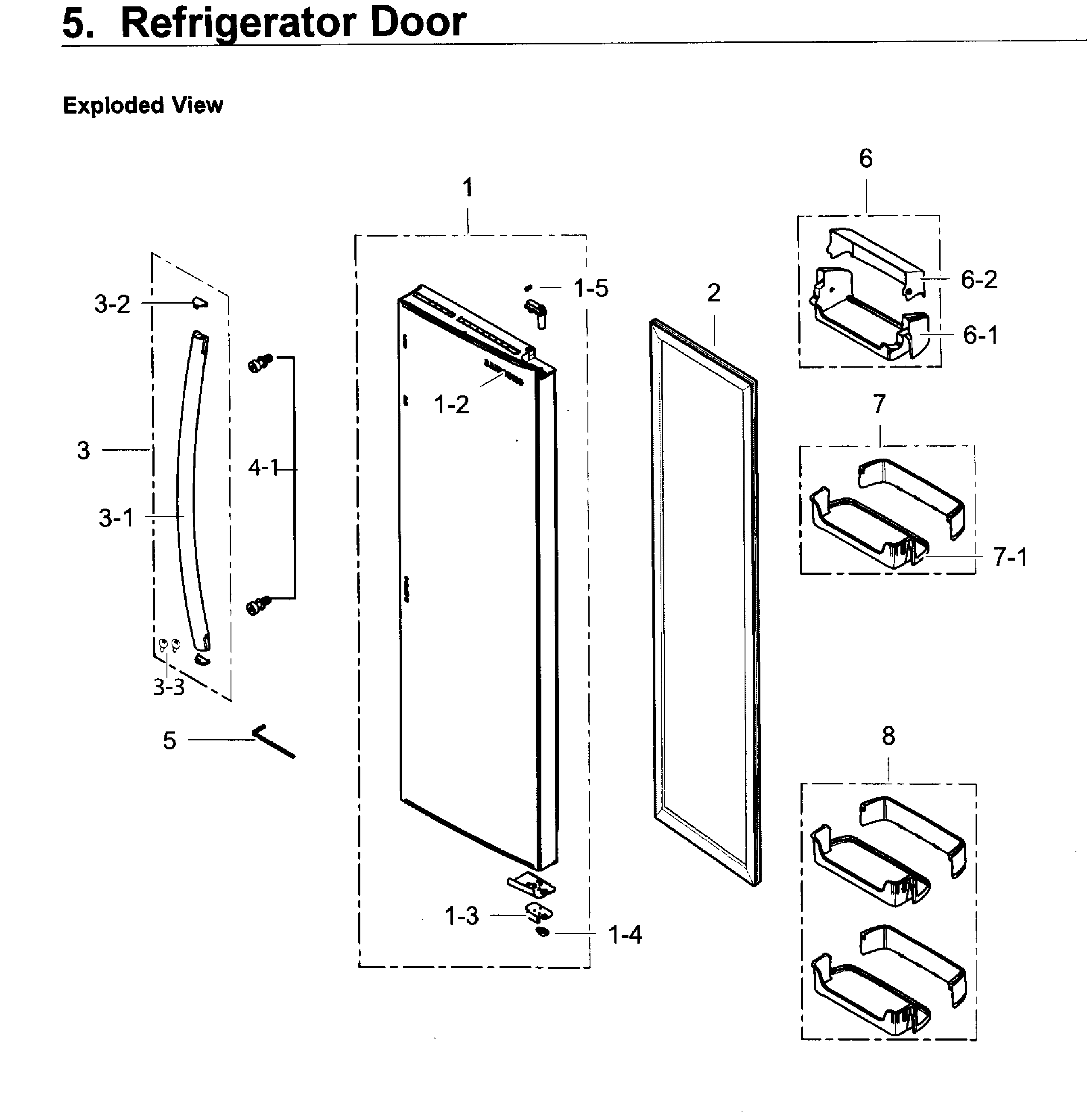 Samsung RS25H5121SR/AA-01 fridge door diagram