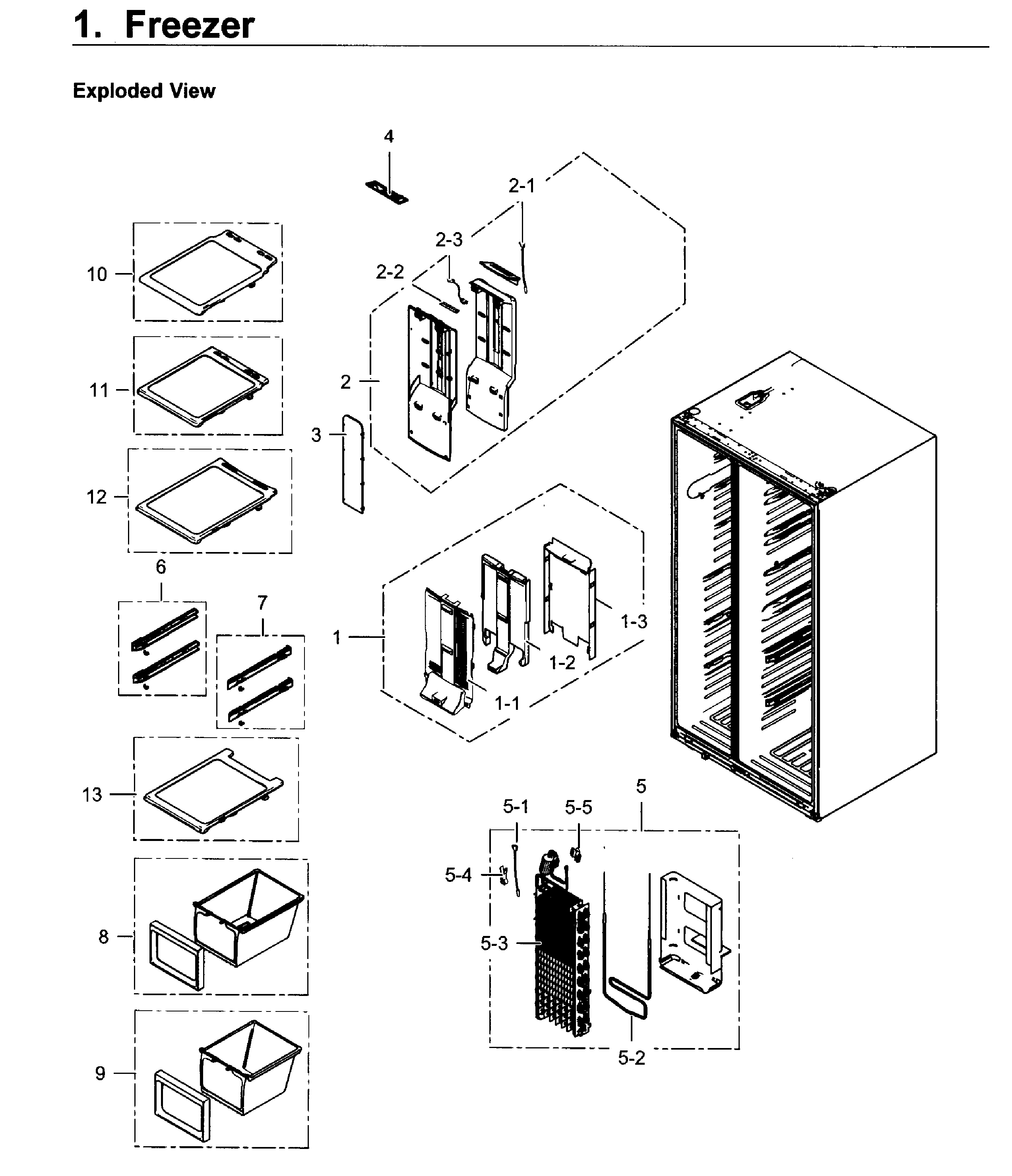 Samsung RS25H5121SR/AA-02 freezer diagram