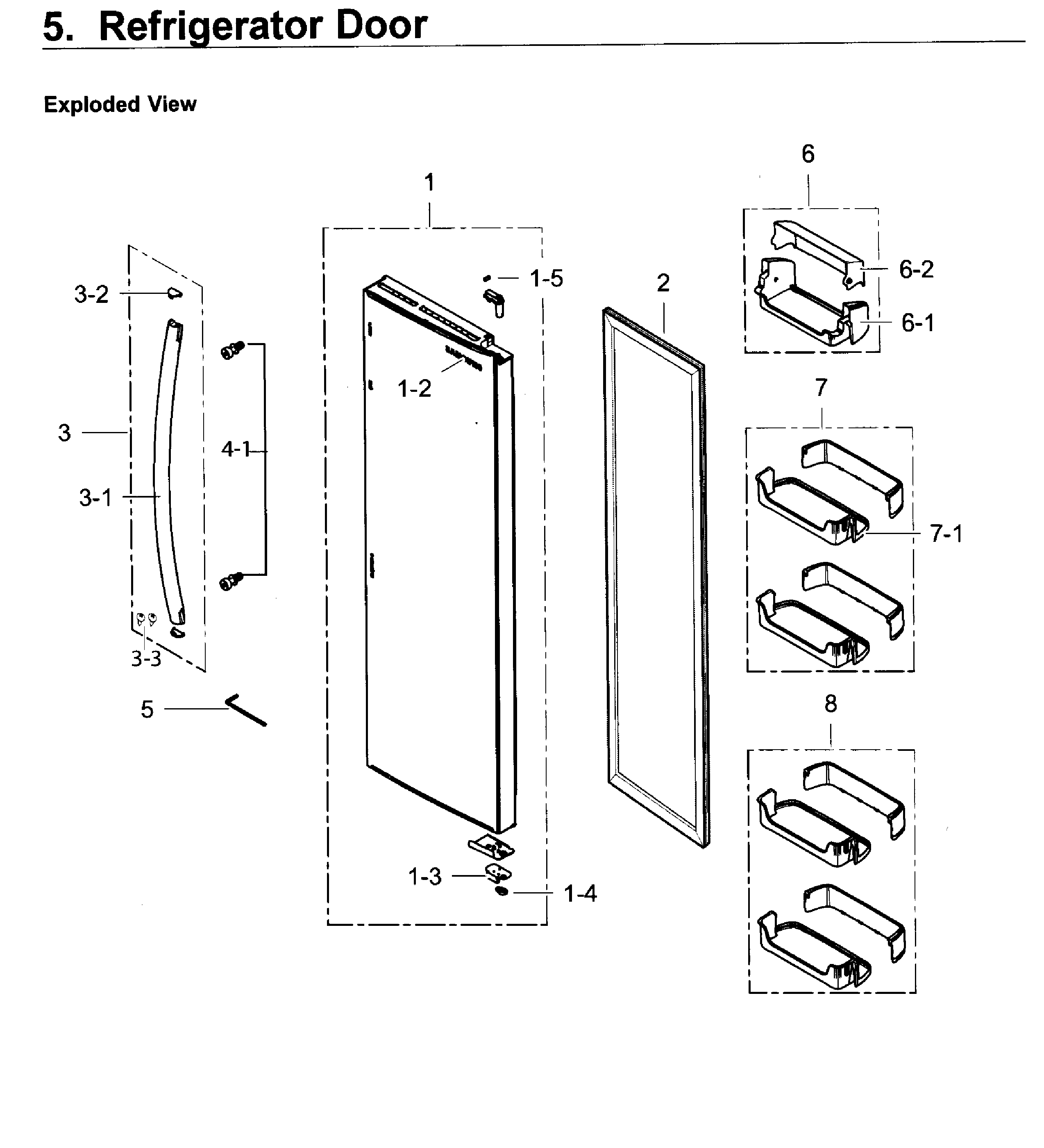 Samsung RS25H5121SR/AA-02 fridge door diagram
