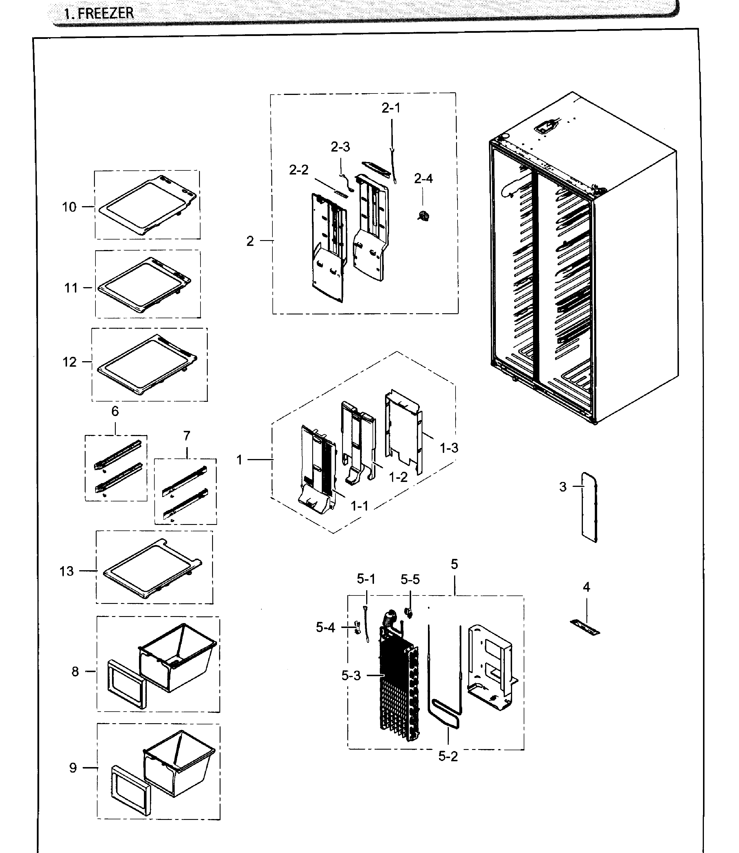 Samsung RH25H5611BC/AA-02 freezer diagram