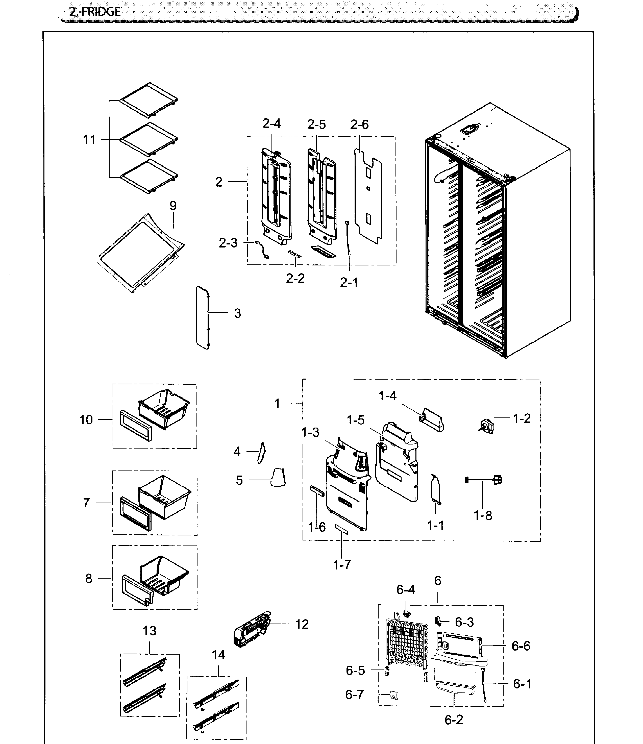 Samsung RH25H5611BC/AA-02 fridge diagram