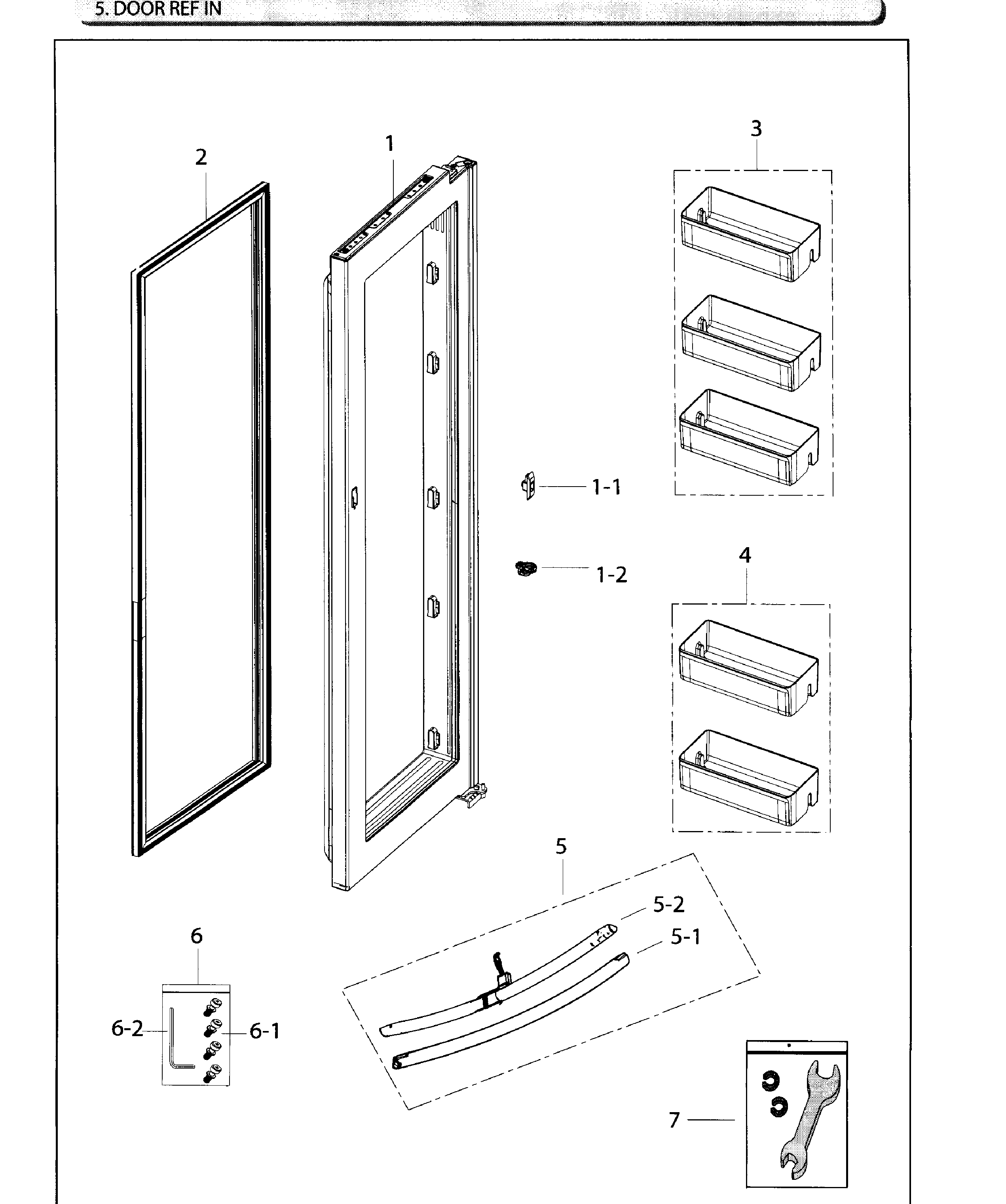 Samsung RH25H5611BC/AA-02 door ref inner diagram