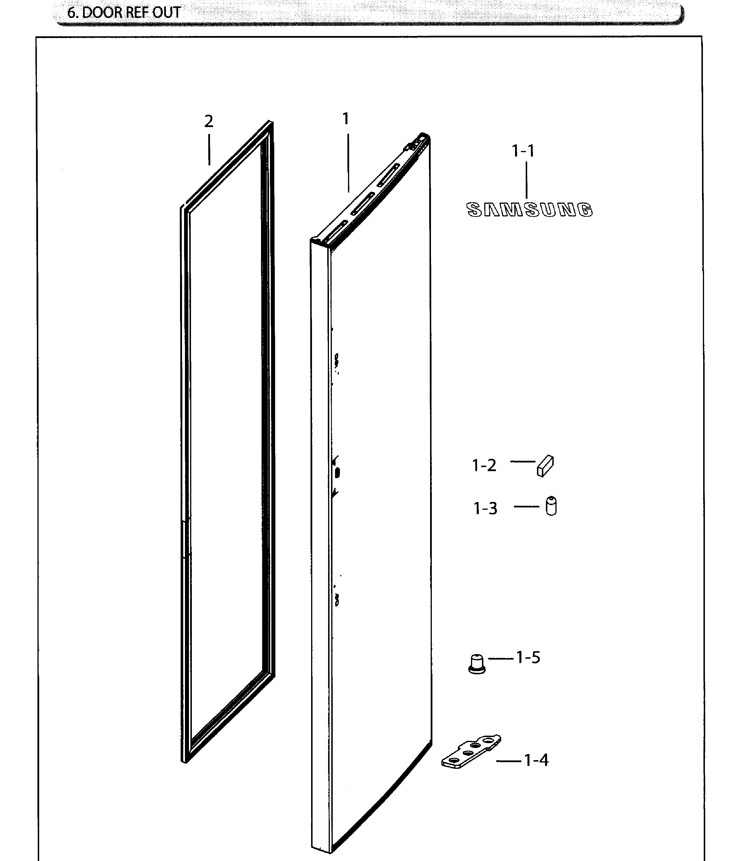 Samsung RH25H5611BC/AA-02 door ref outer diagram