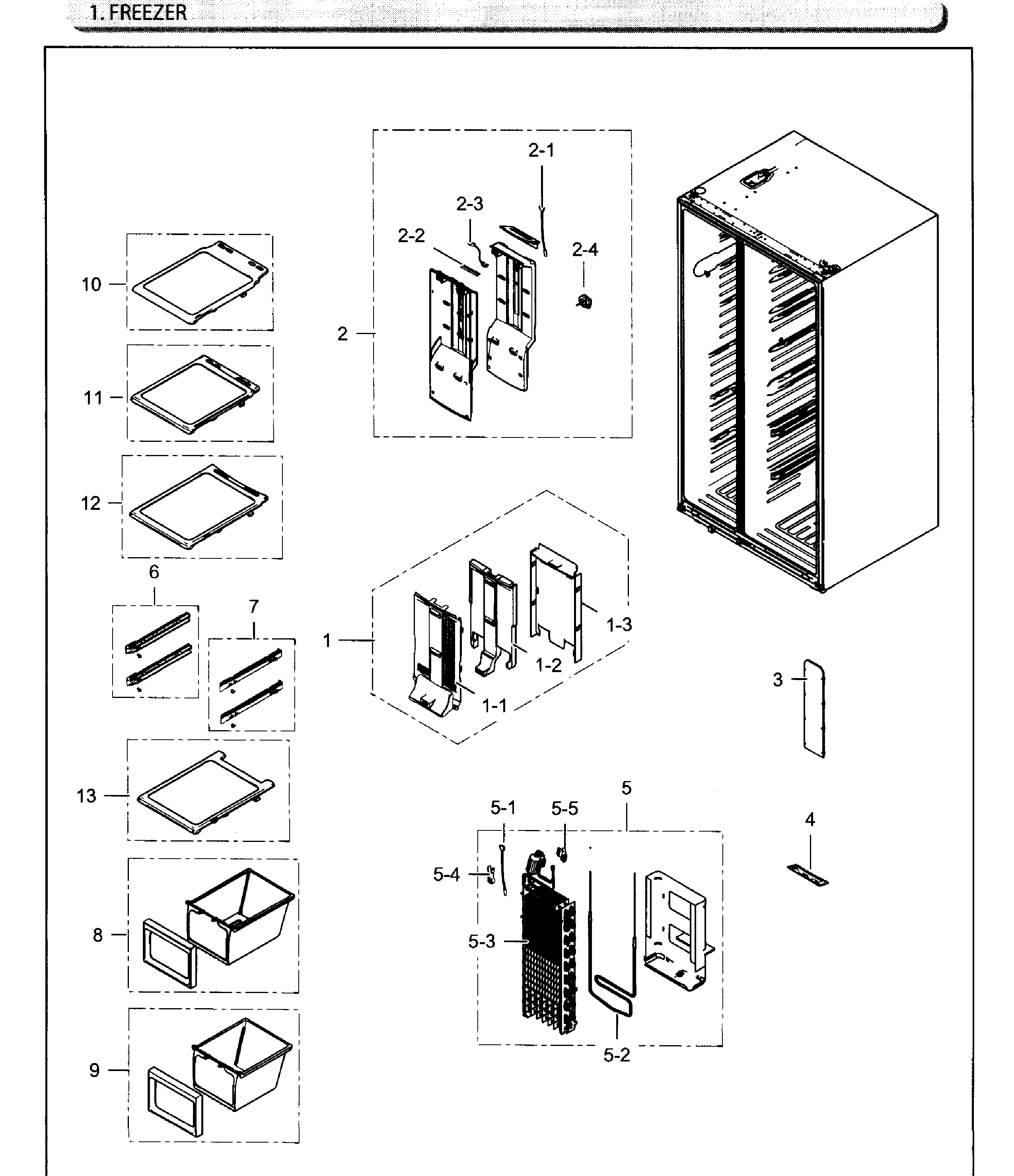 Samsung RH25H5611SG/AA-01 freezer diagram