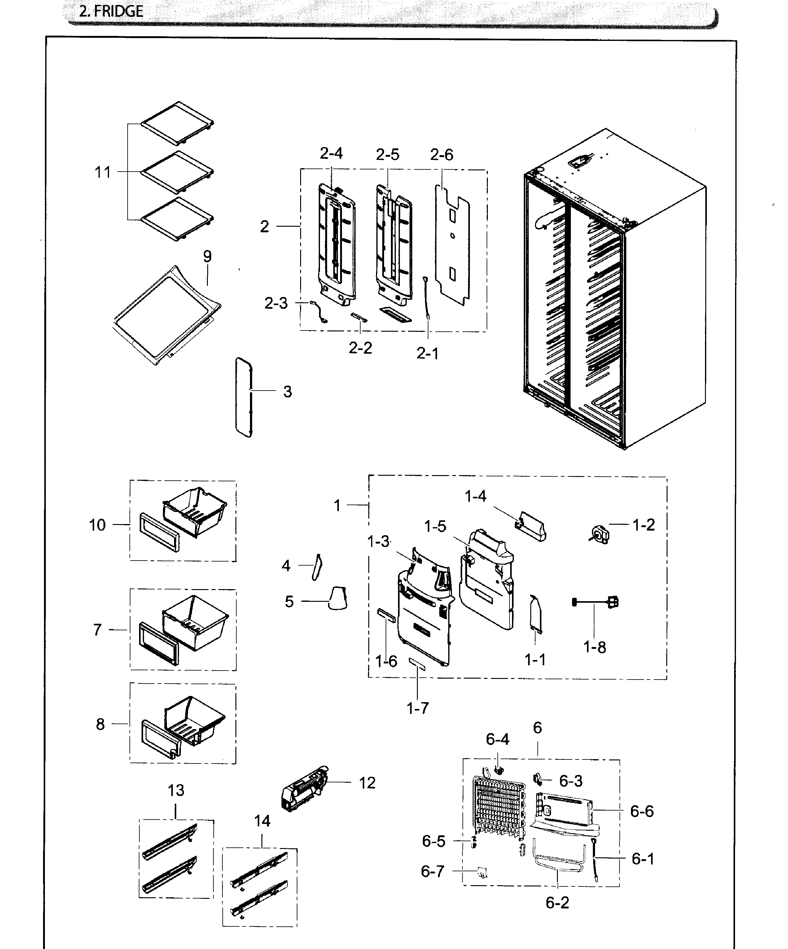 Samsung RH25H5611SG/AA-01 fridge diagram