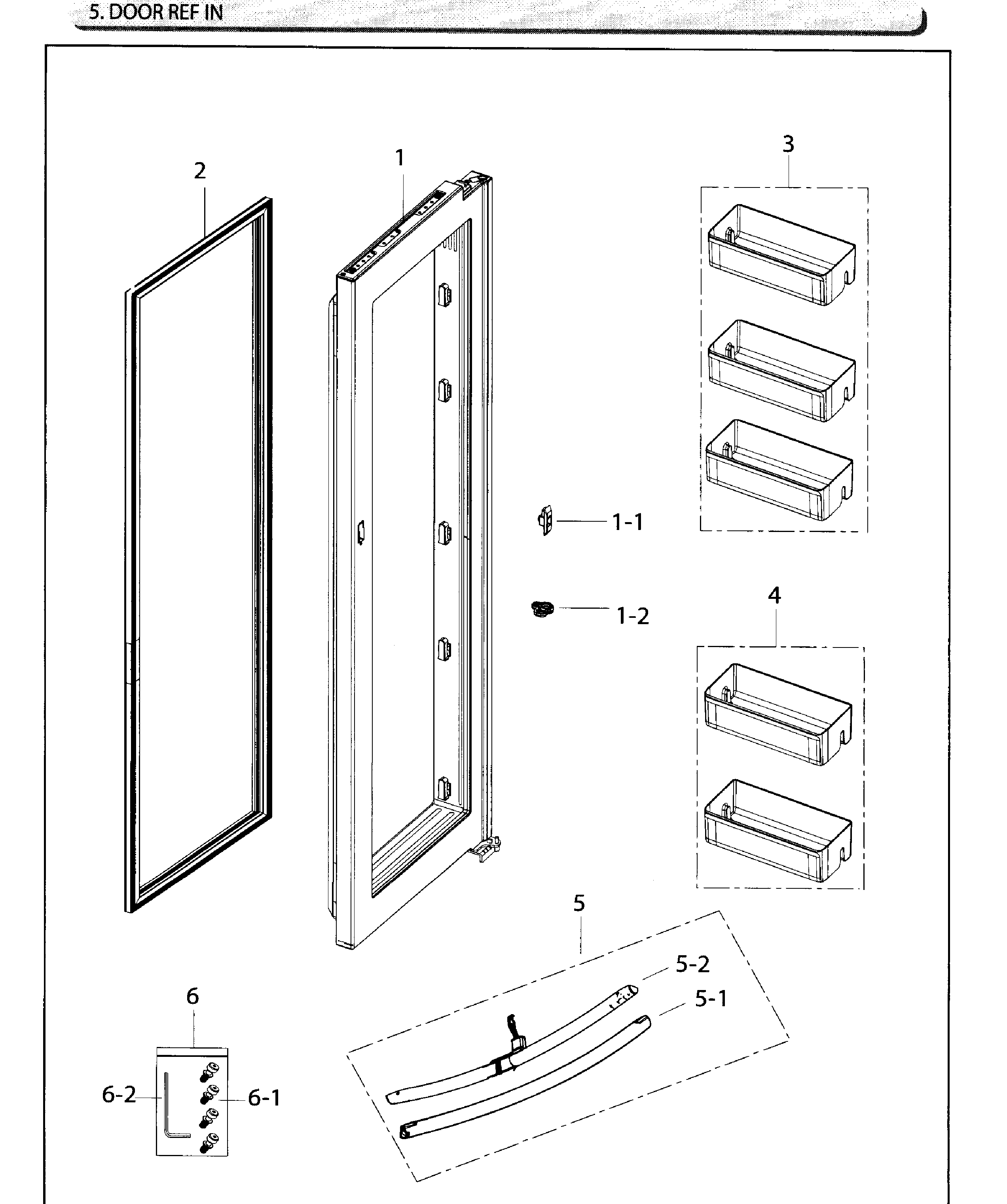 Samsung RH25H5611SG/AA-01 door ref inner diagram