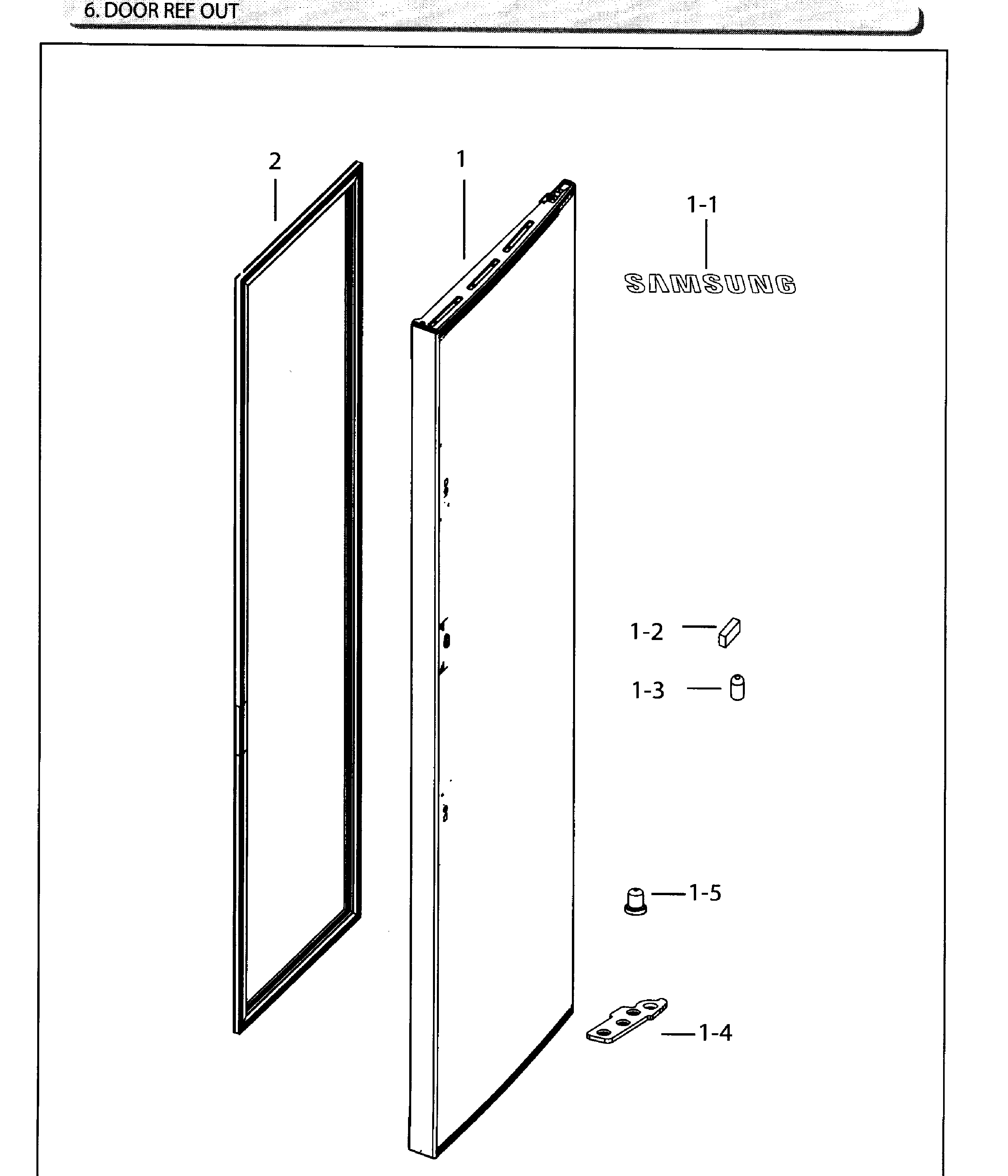 Samsung RH25H5611SG/AA-01 door ref outer diagram