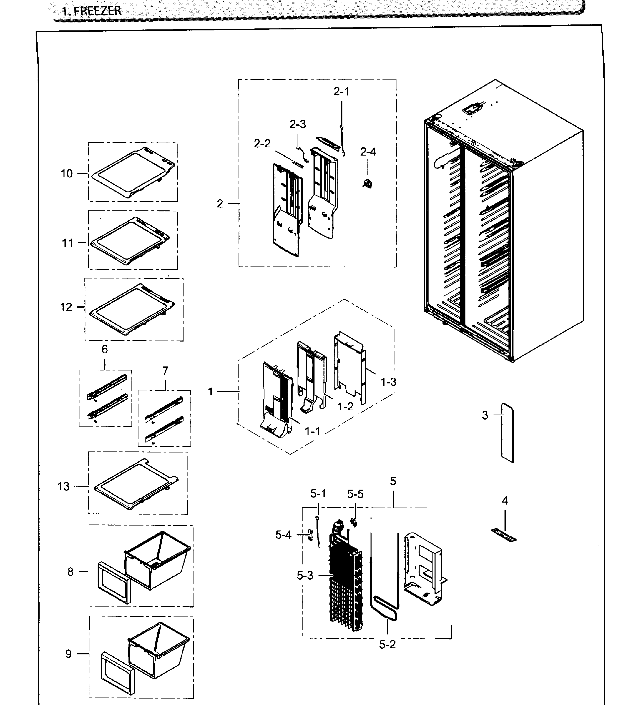 Samsung RH25H5611SR/AA-02 freezer diagram