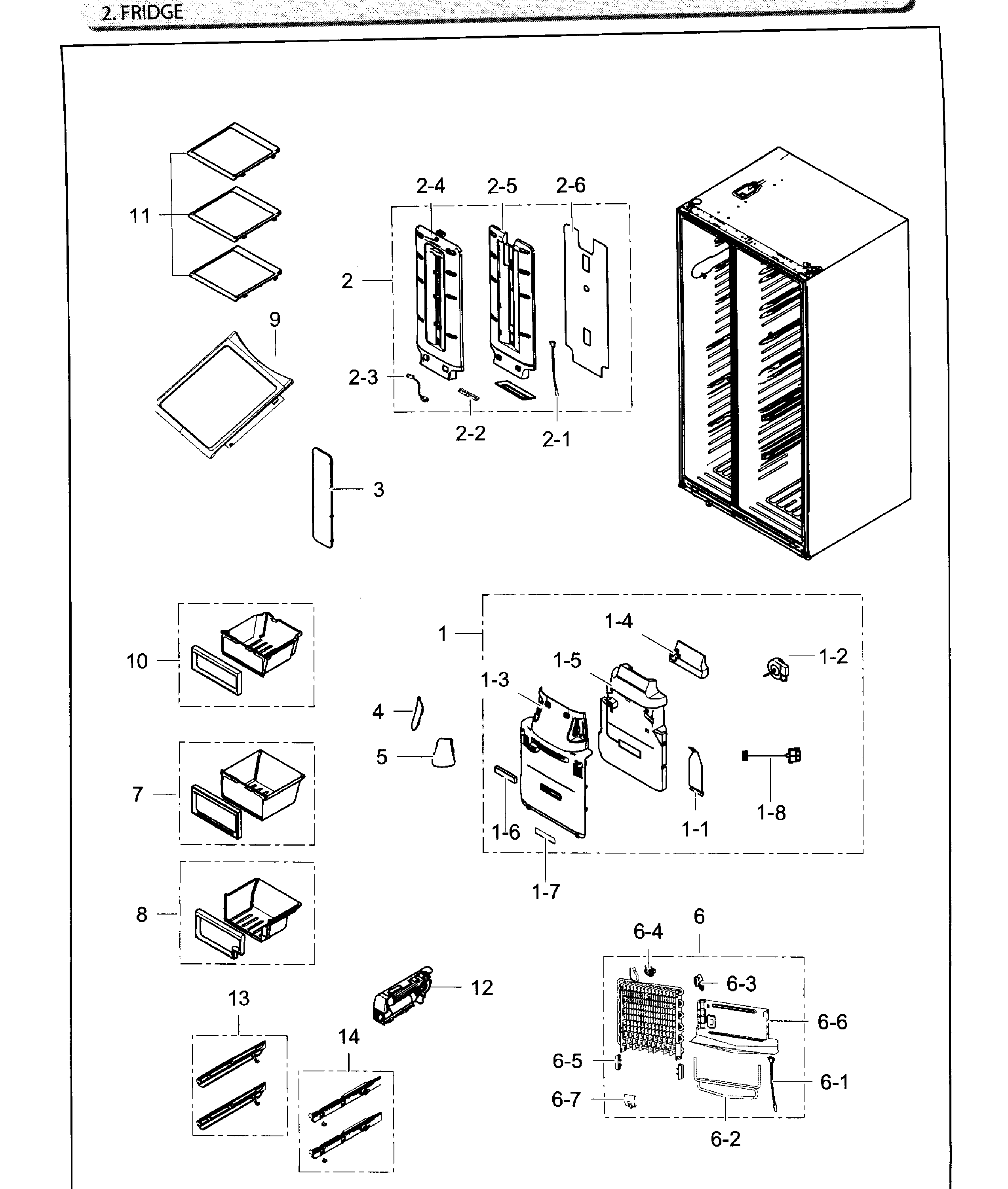 Samsung RH25H5611SR/AA-02 fridge diagram