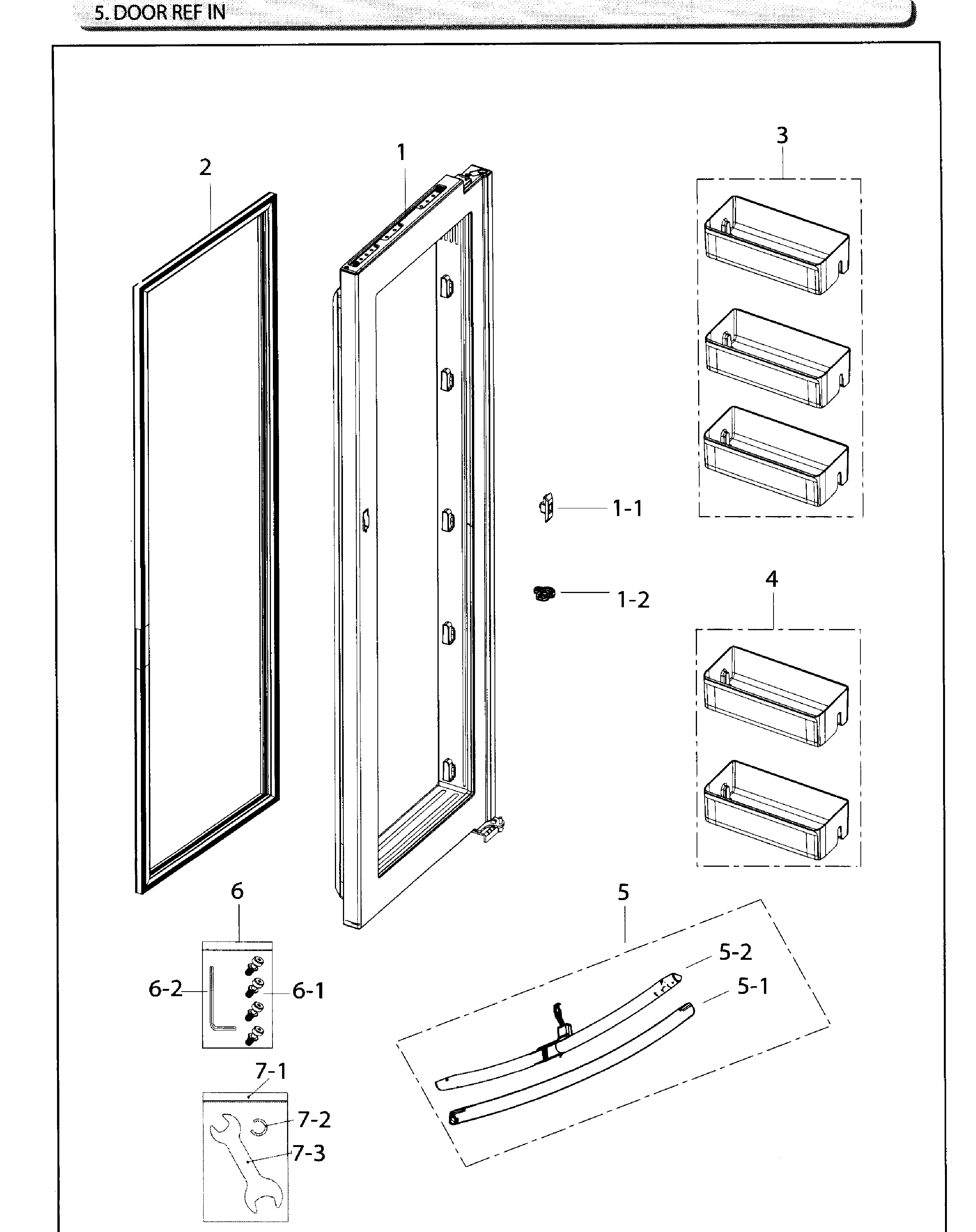 Samsung RH25H5611SR/AA-02 door ref inner diagram