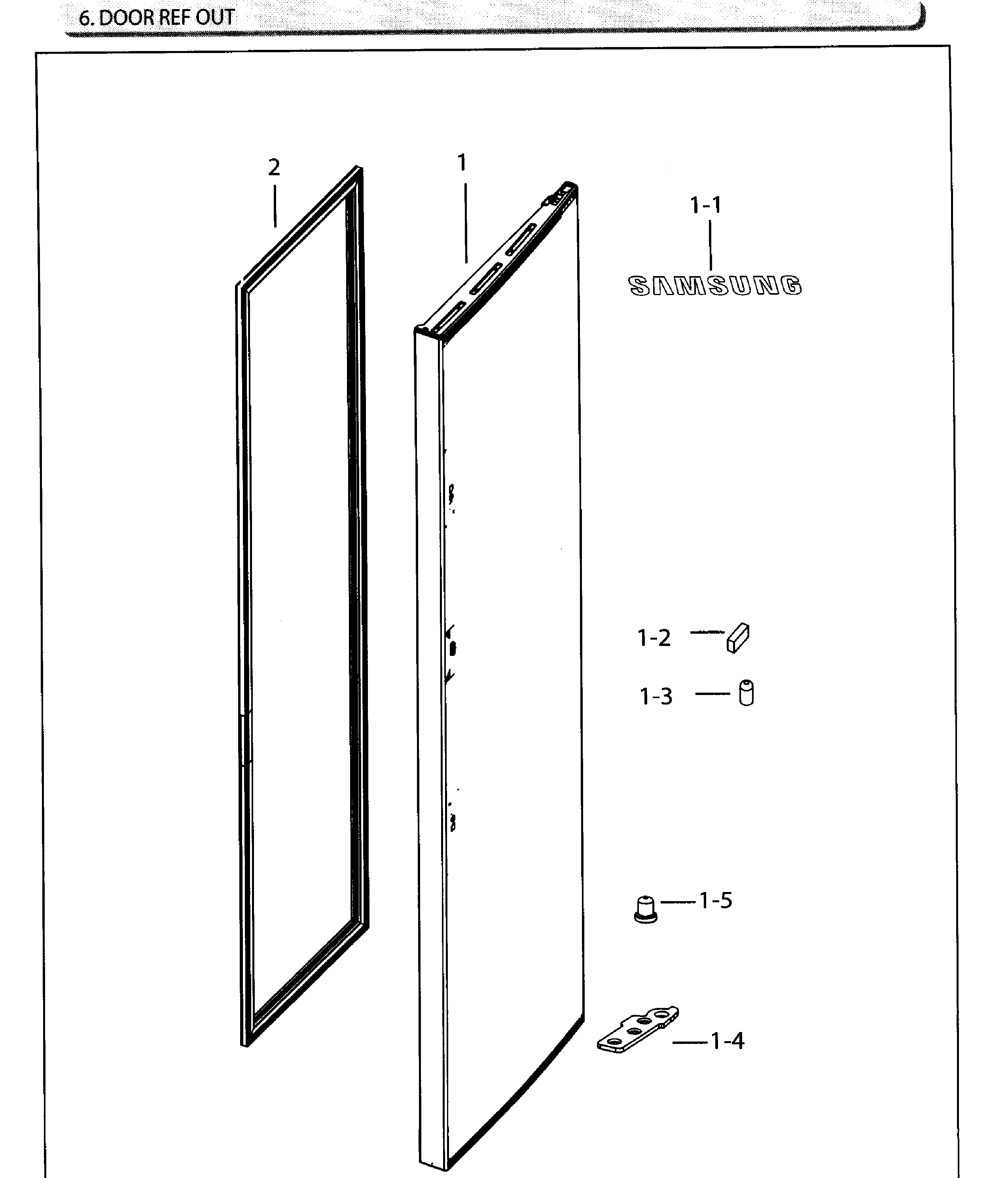 Samsung RH25H5611SR/AA-02 door ref outer diagram