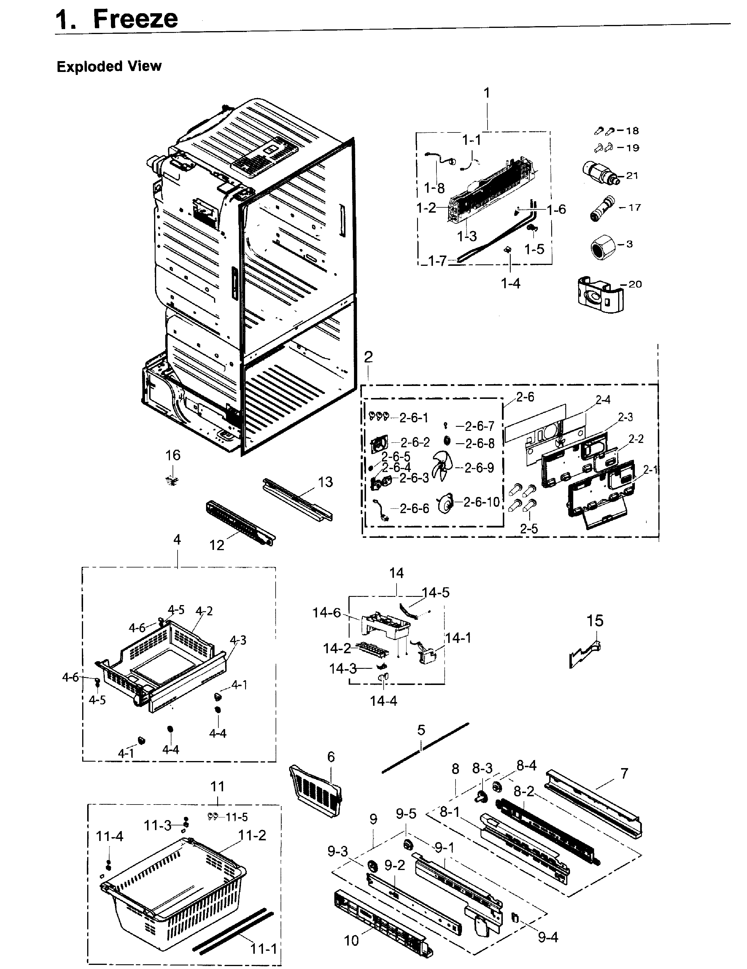 Samsung RF263BEAESR/AA-03 freezer / icemaker diagram