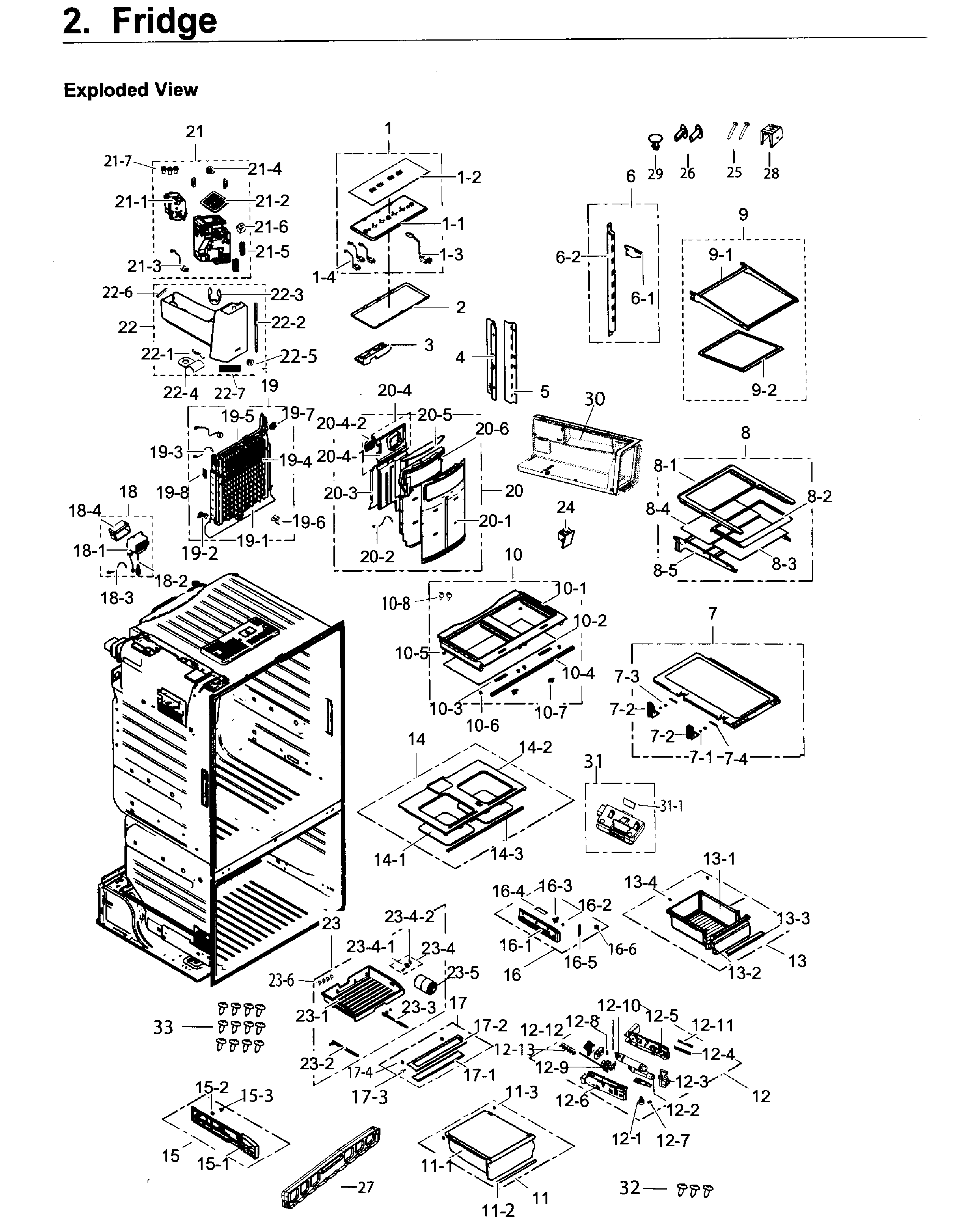 Samsung RF263BEAESR/AA-03 fridge diagram