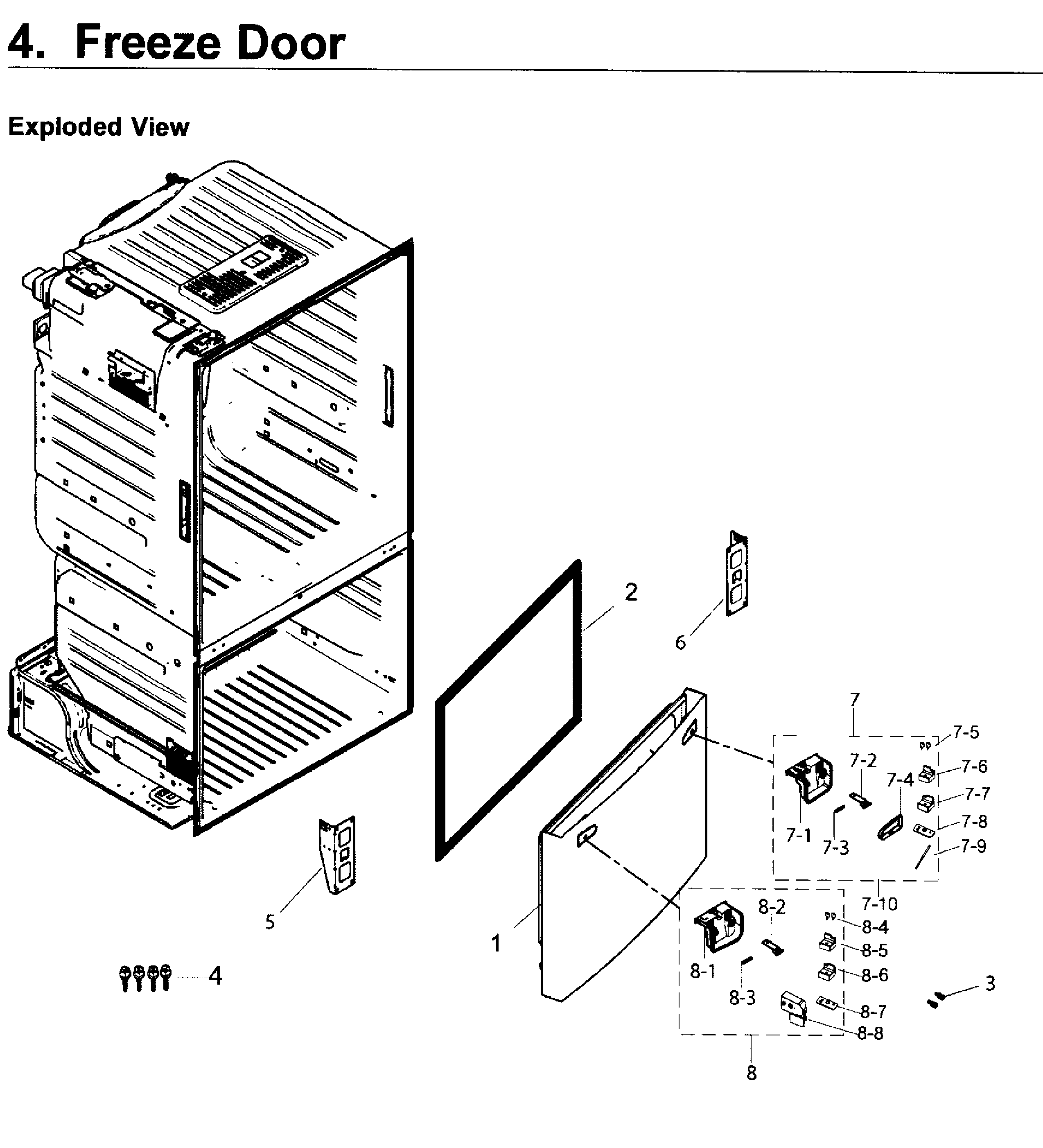 Samsung RF263BEAESR/AA-03 door-freezer diagram