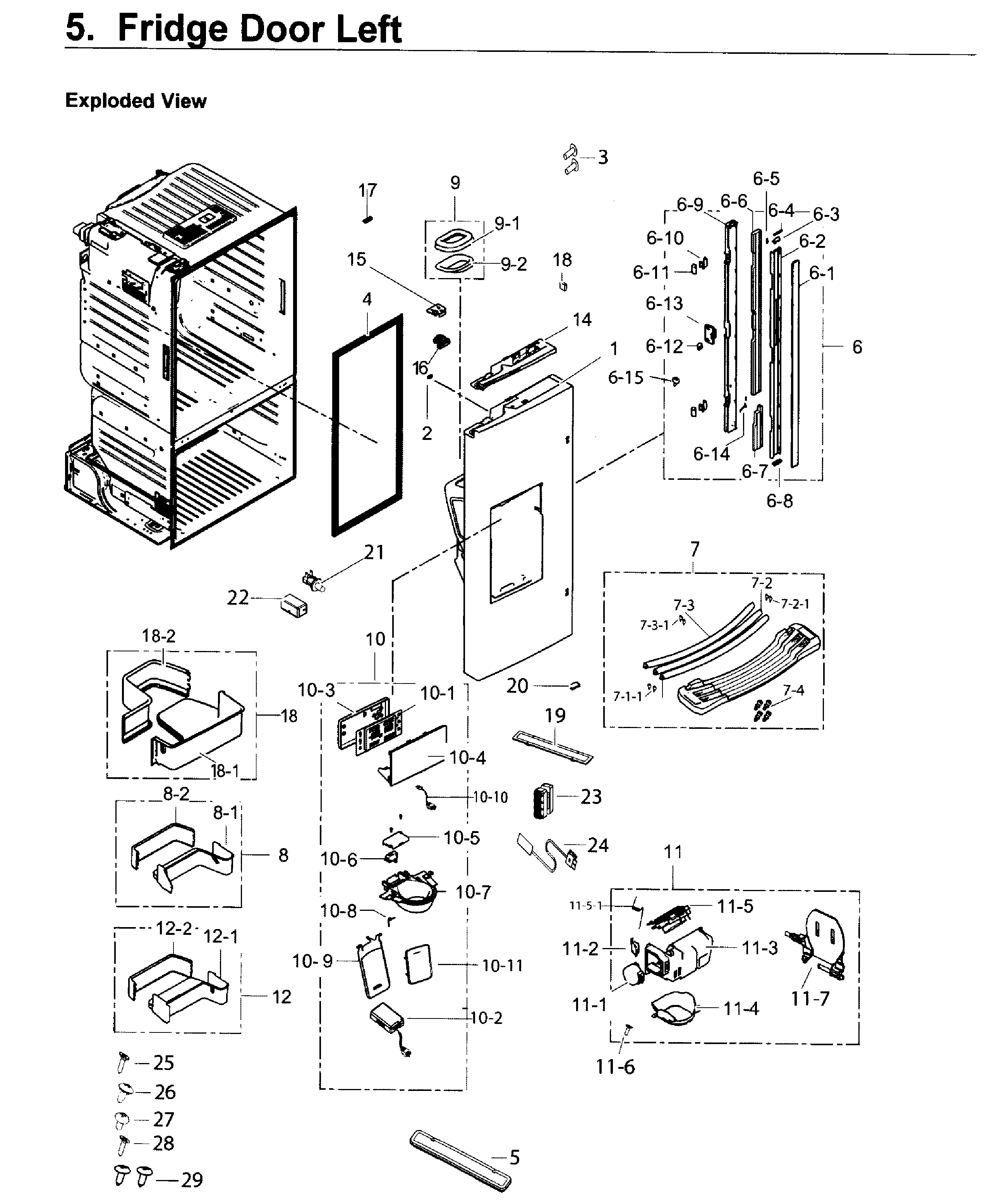 Samsung RF263BEAESR/AA-03 door ref inner diagram