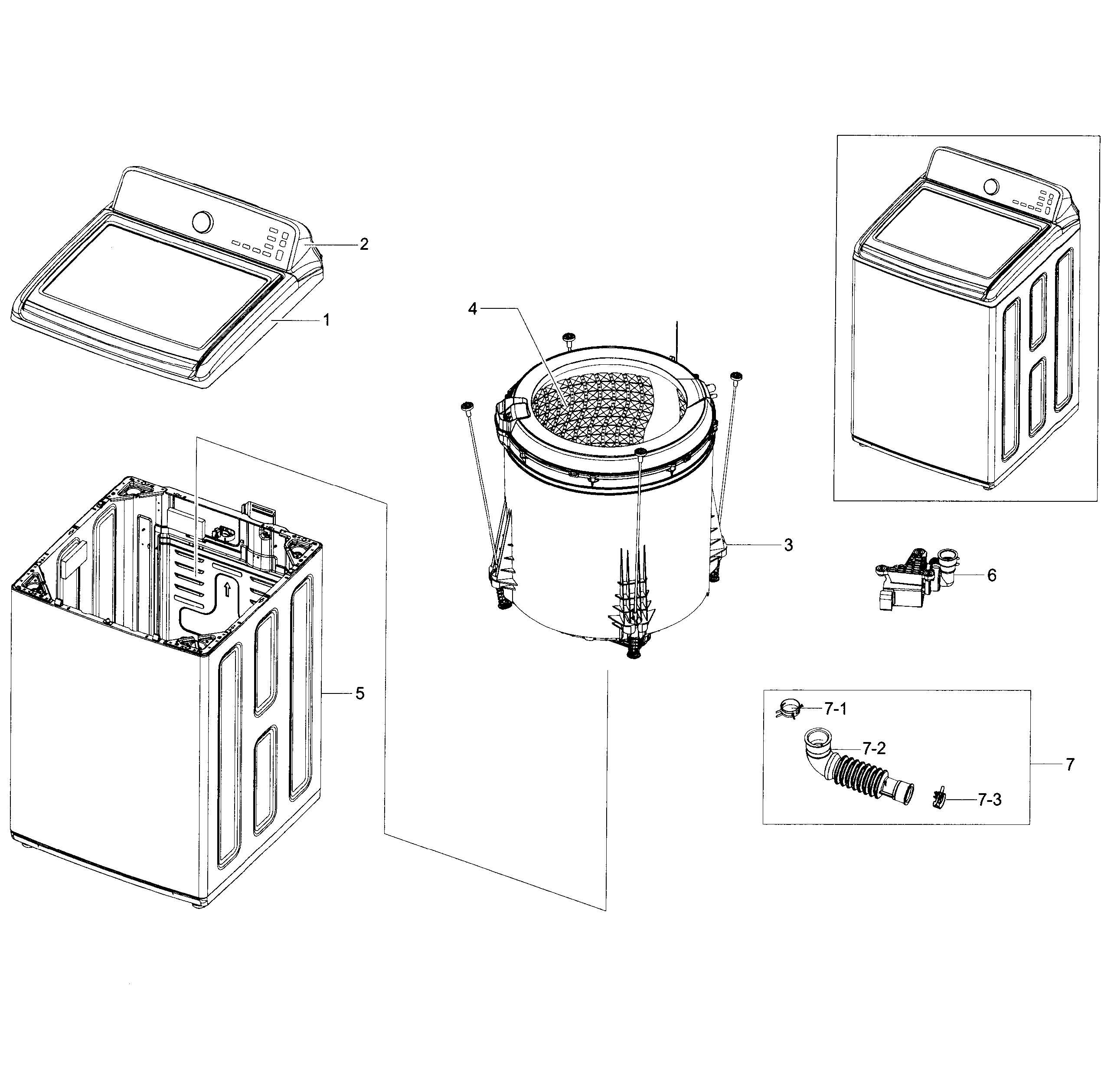 Samsung WA45H7000AP/A2-00 main assy diagram