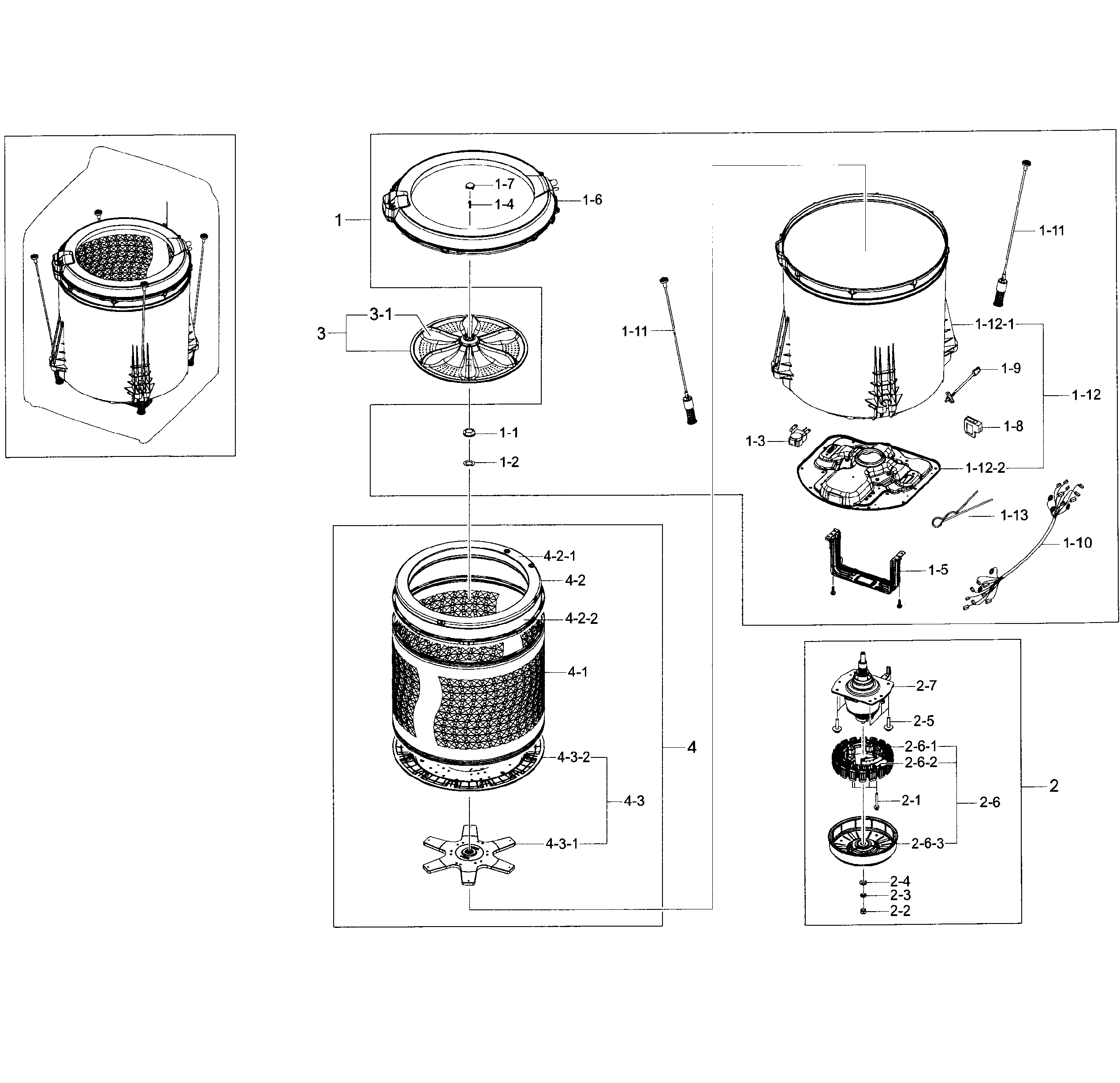 Samsung WA45H7000AP/A2-00 tub parts diagram
