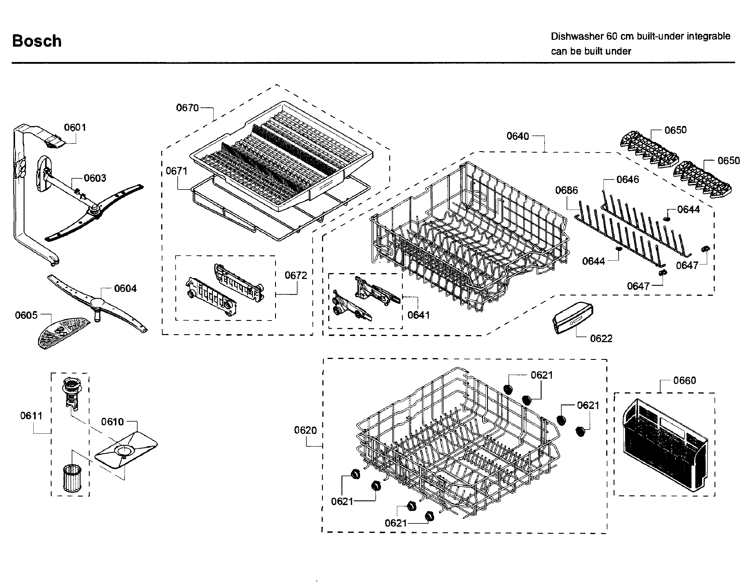 Bosch SHP65T56UC/09 rack diagram