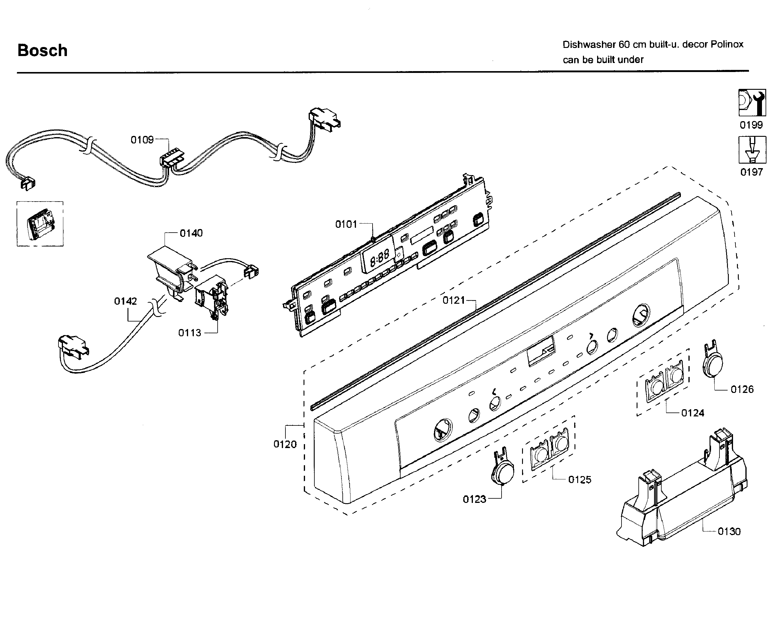 Bosch SHE3AR75UC/22 control panel diagram