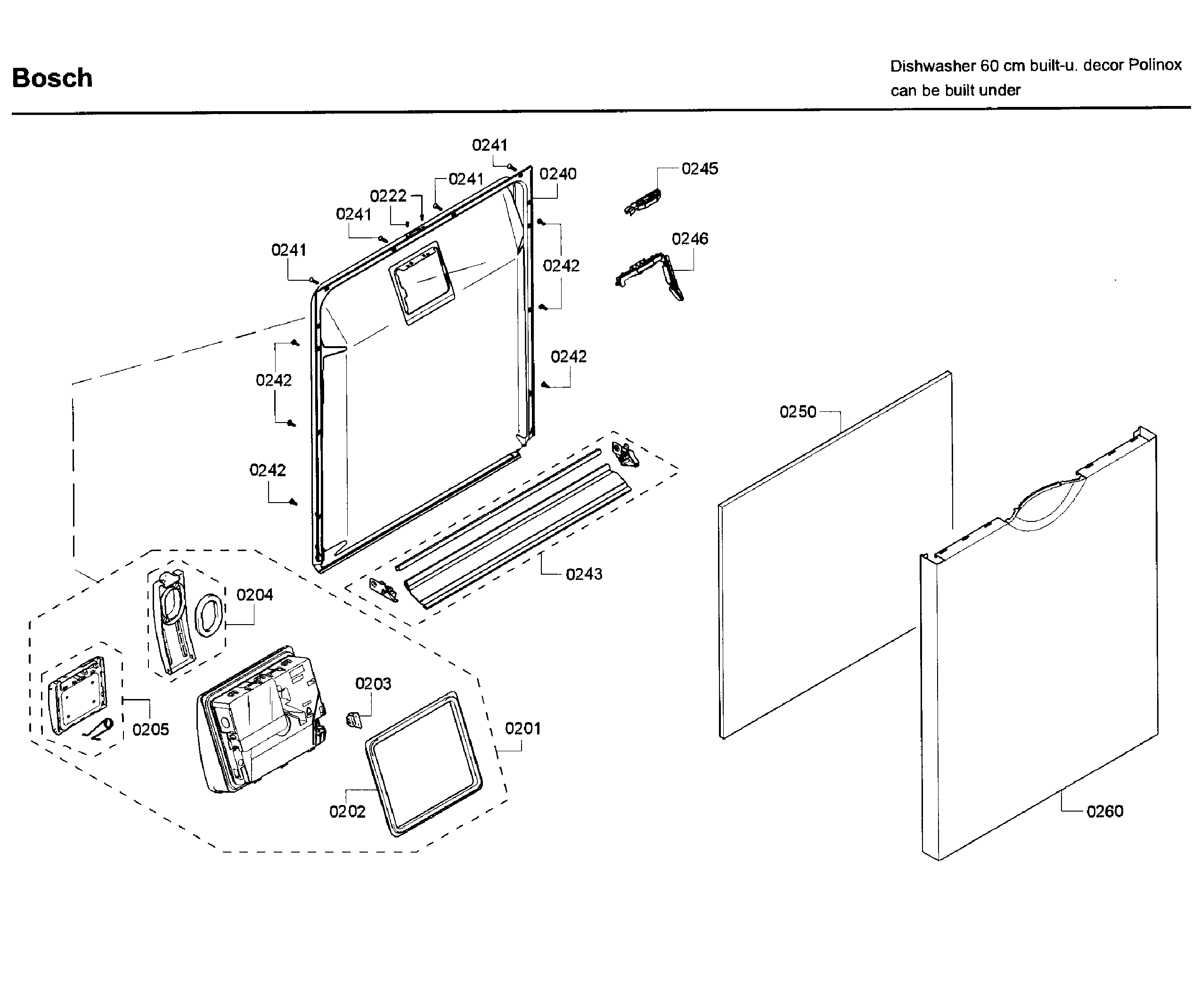 Bosch SHE3AR75UC/22 door diagram