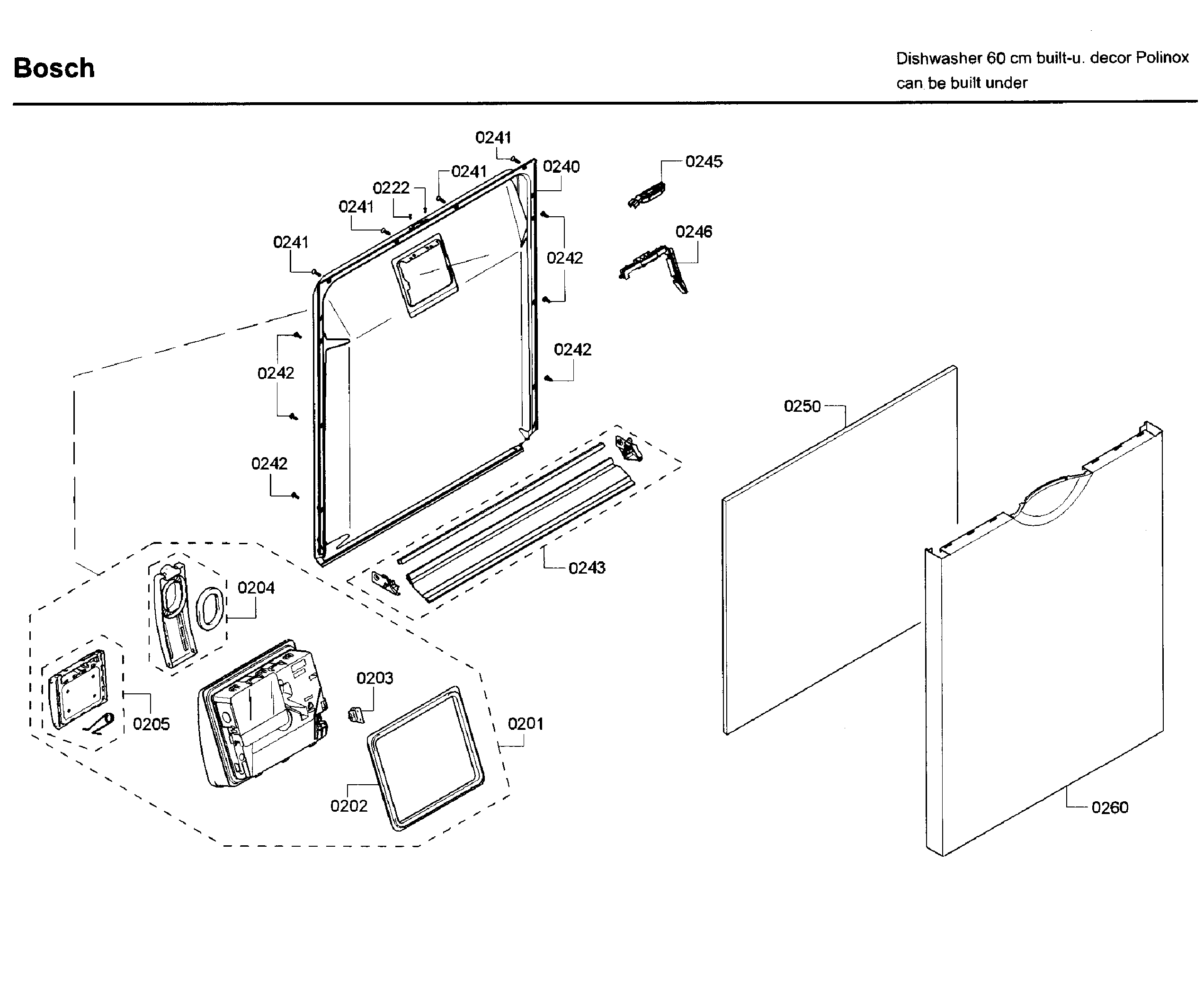 Bosch SHE3AR76UC/22 door diagram