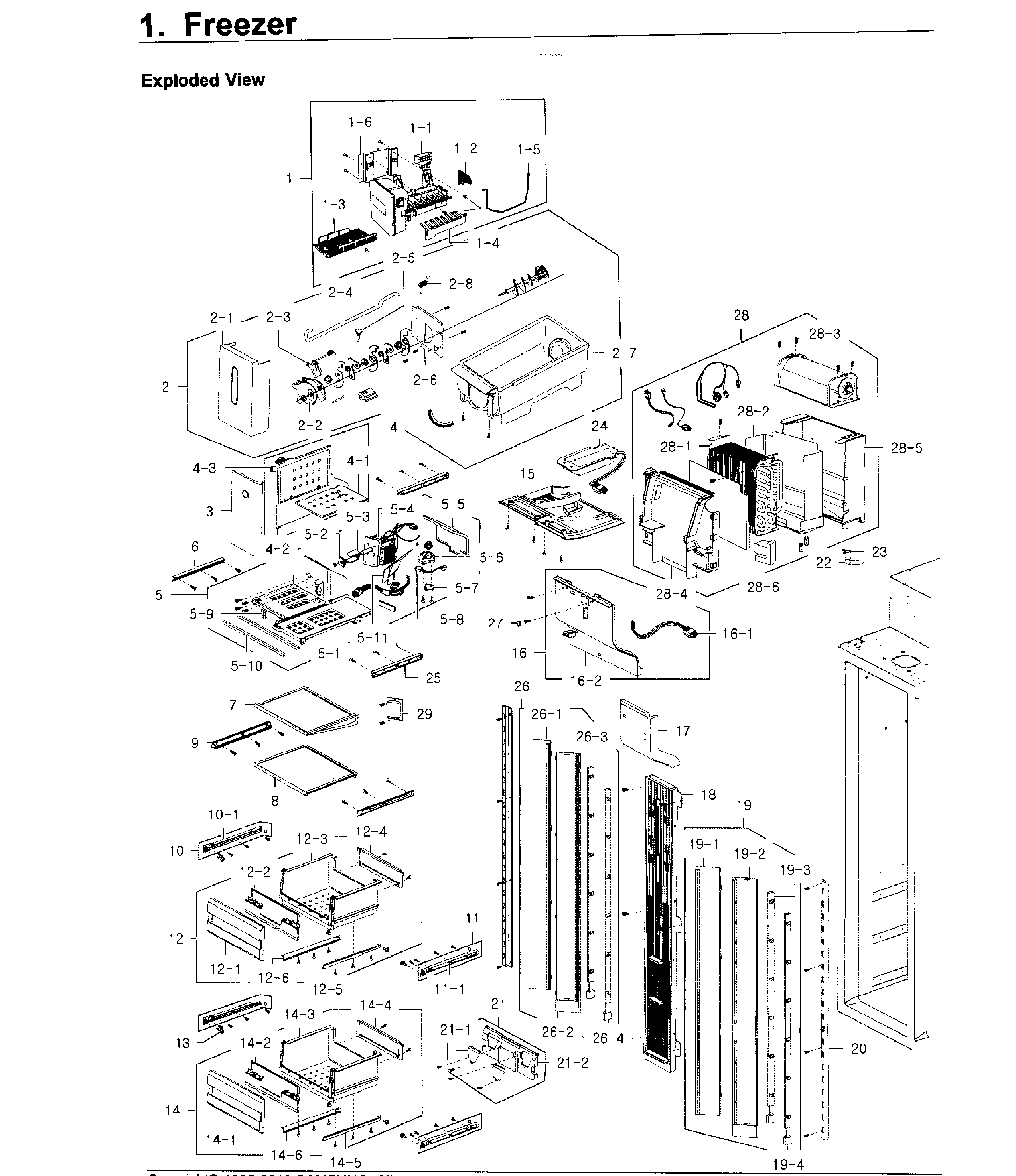 Samsung RS27FDBTNSR/AA-00 freezer diagram