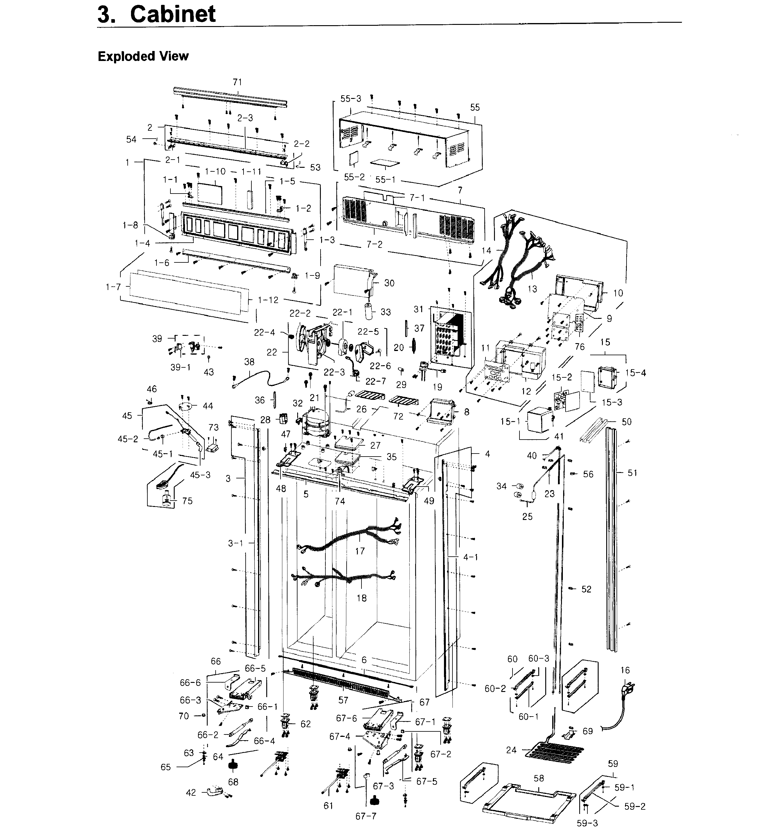Samsung RS27FDBTNSR/AA-00 cabinet diagram