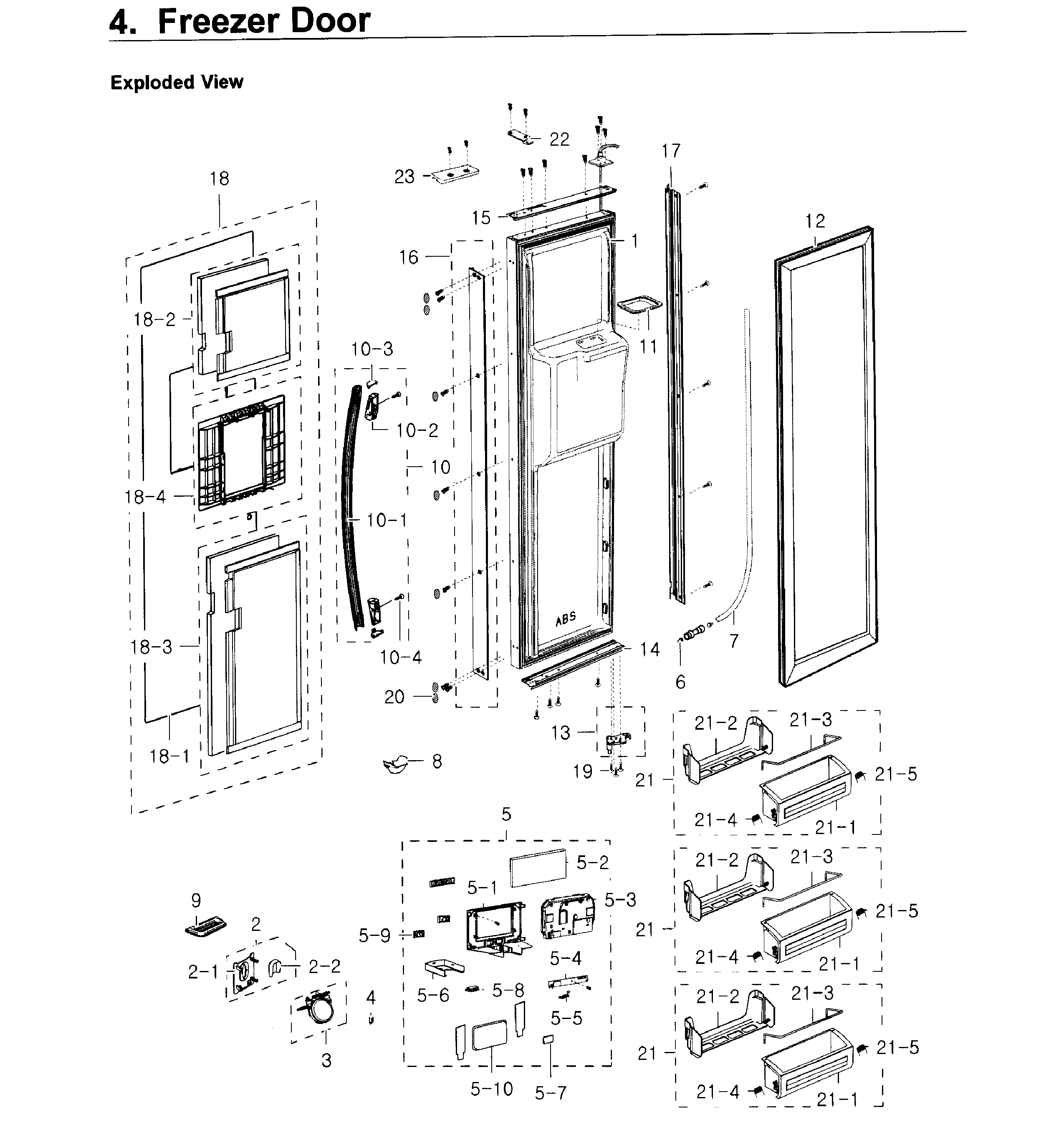 Samsung RS27FDBTNSR/AA-00 freezer door diagram