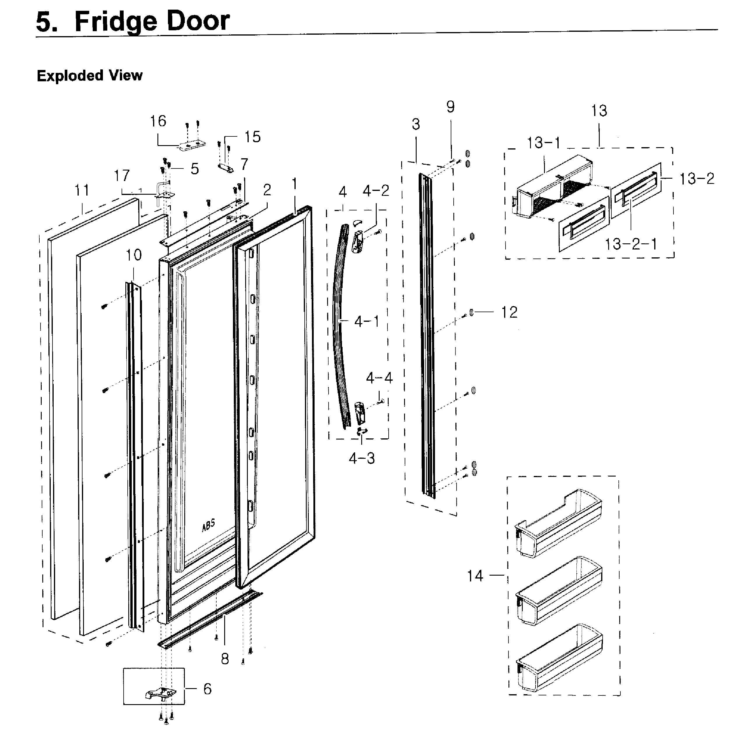 Samsung RS27FDBTNSR/AA-00 fridge door diagram