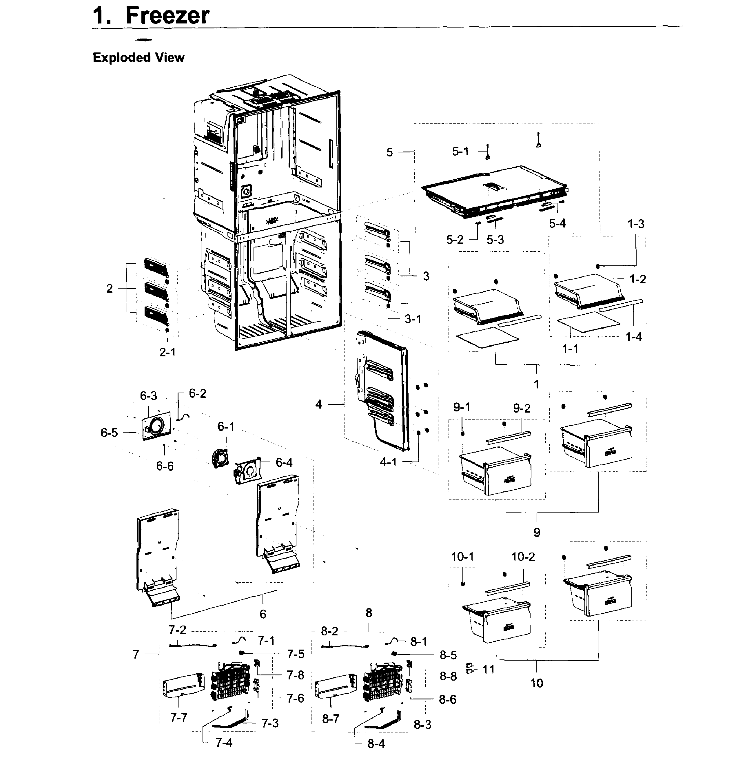 Samsung RF23J9011SR/AA-07 freezer diagram