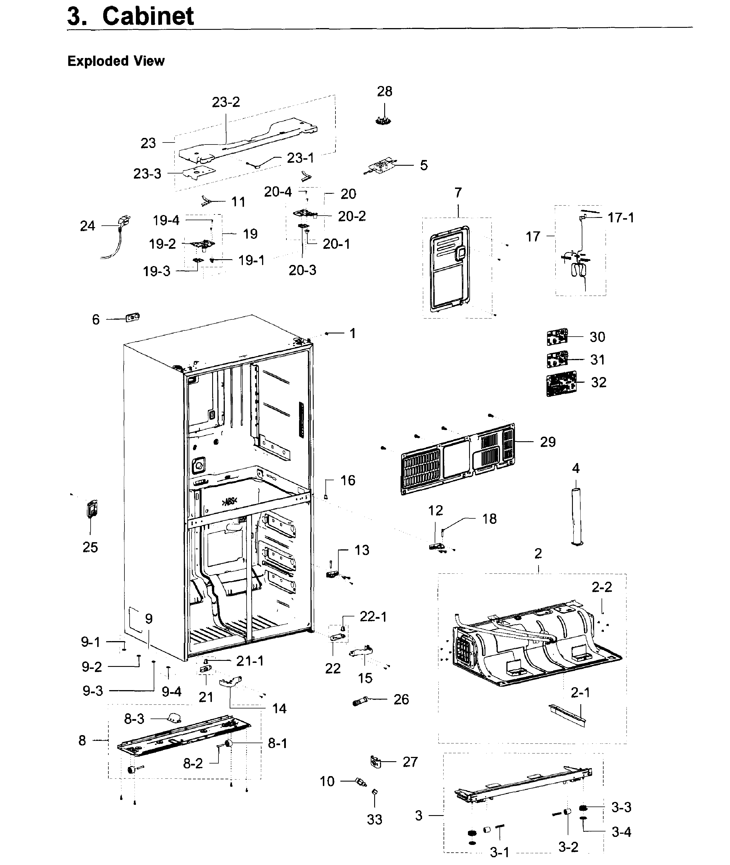 Samsung RF23J9011SR/AA-07 cabinet diagram