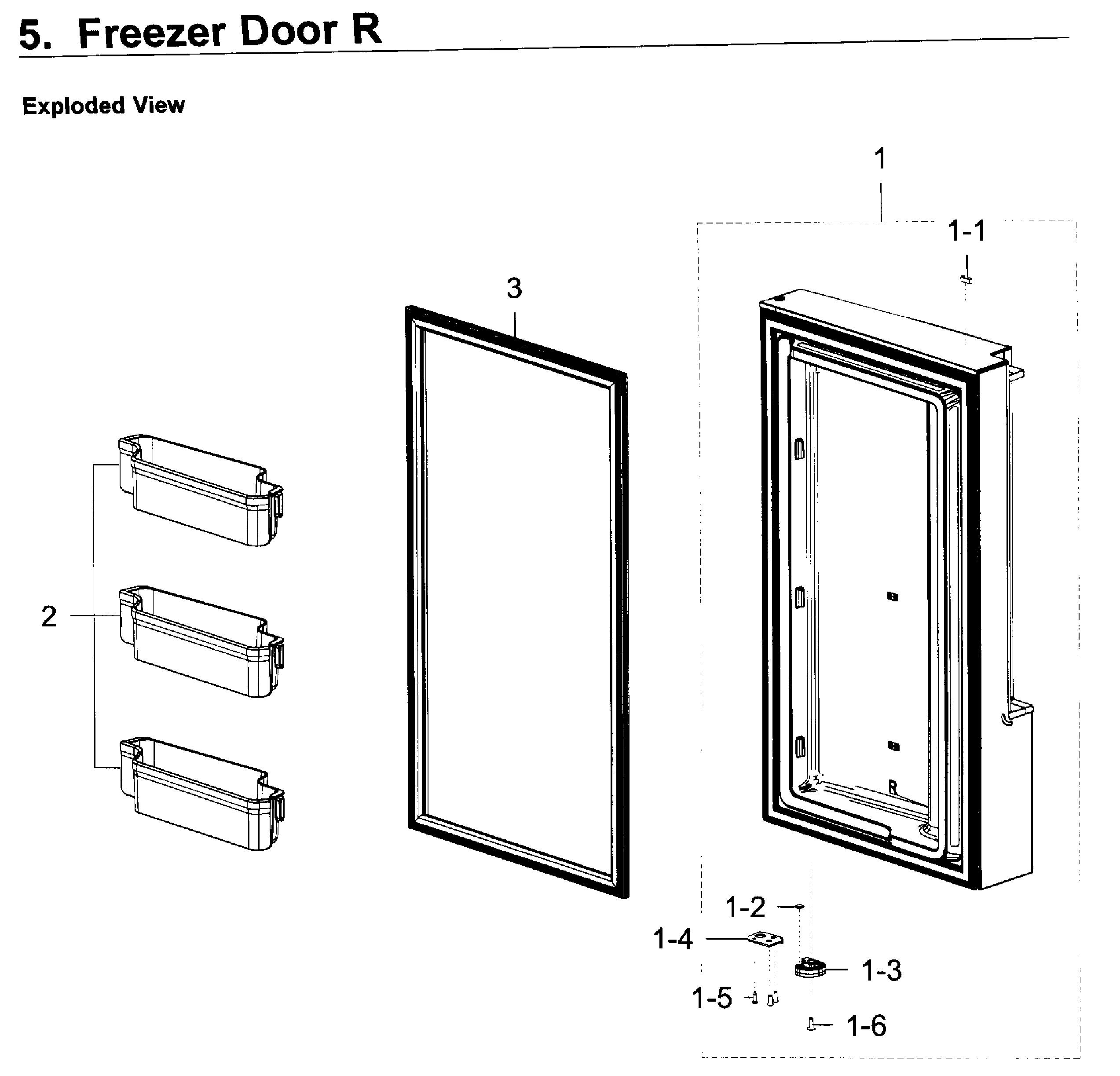 Samsung RF23J9011SR/AA-07 freezer door r diagram