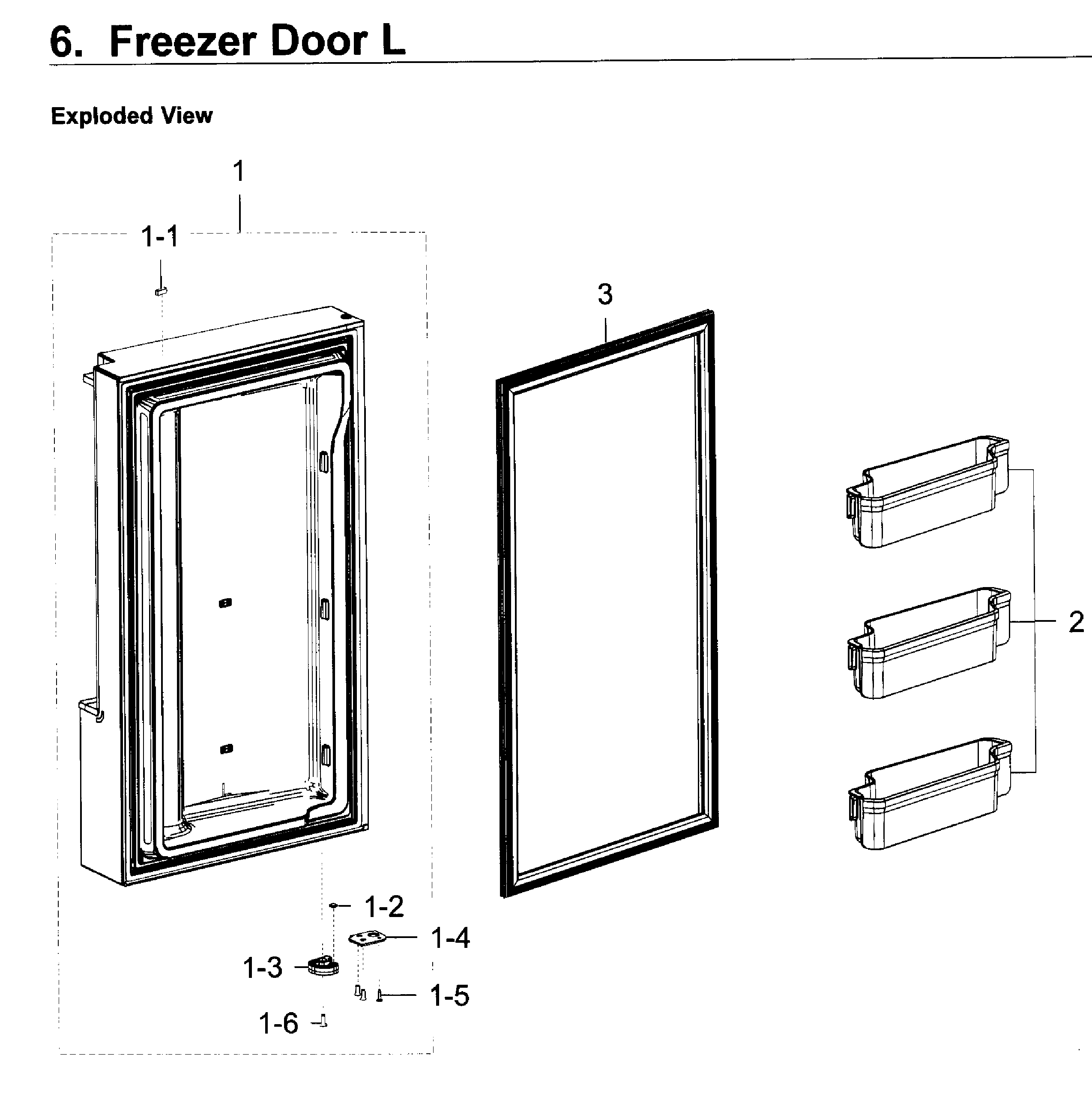 Samsung RF23J9011SR/AA-07 freezer door l diagram