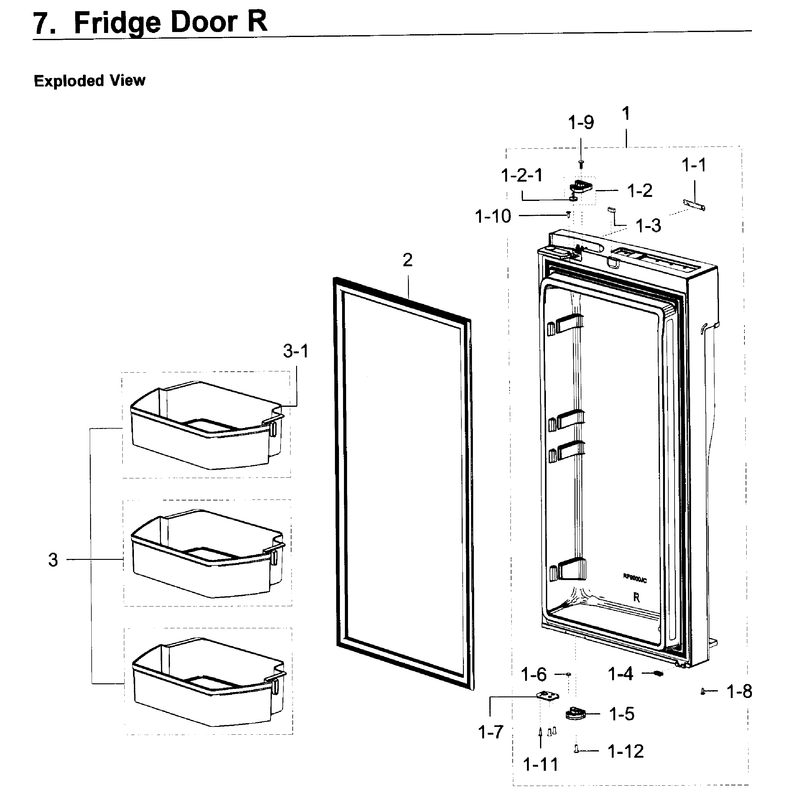 Samsung RF23J9011SR/AA-07 fridge door r diagram