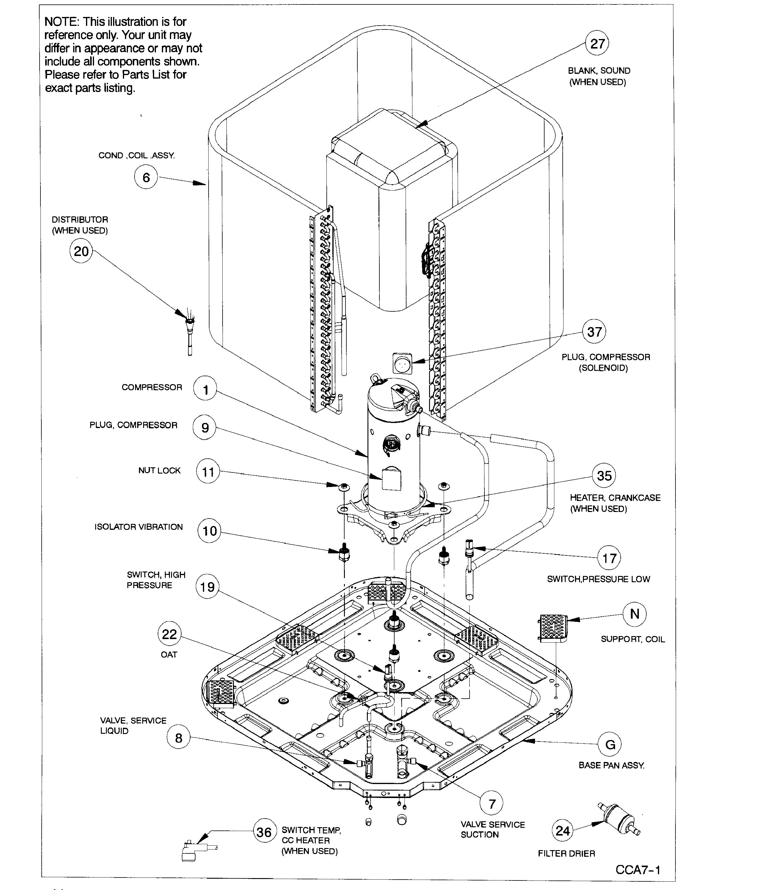 ICP HCA936GKA100 inner parts diagram