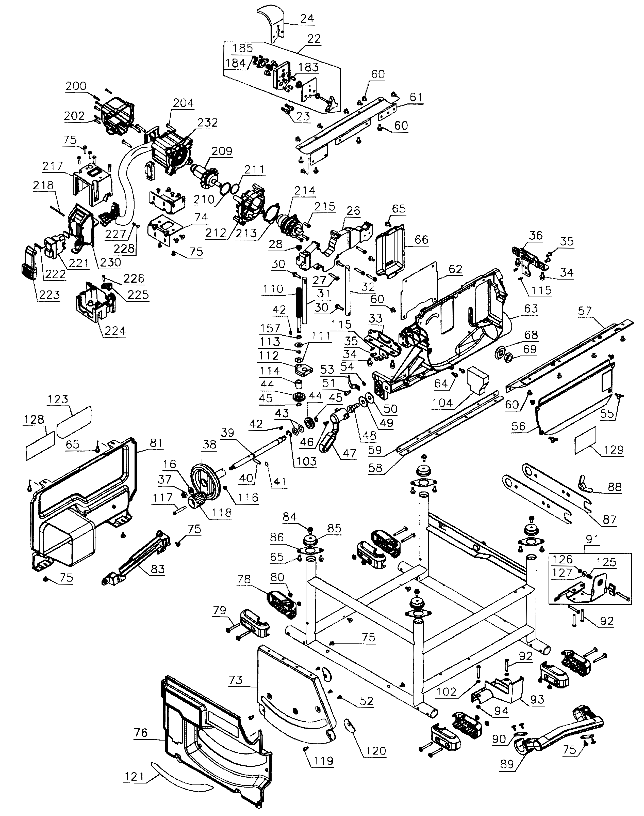 DeWalt DCS7485B TYPE 1 assembly 1 diagram