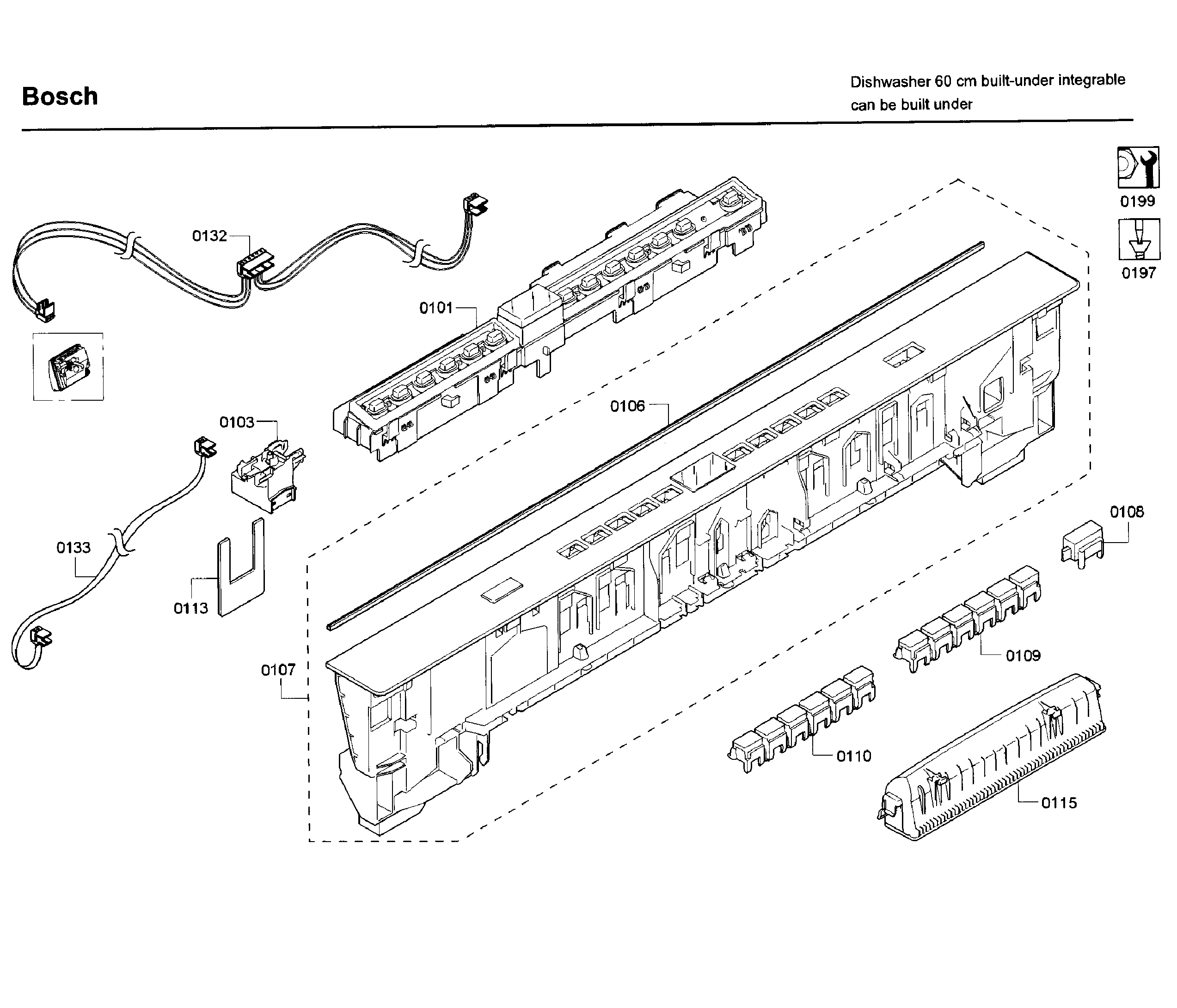 Bosch SHX65T55UC/09 control panel diagram