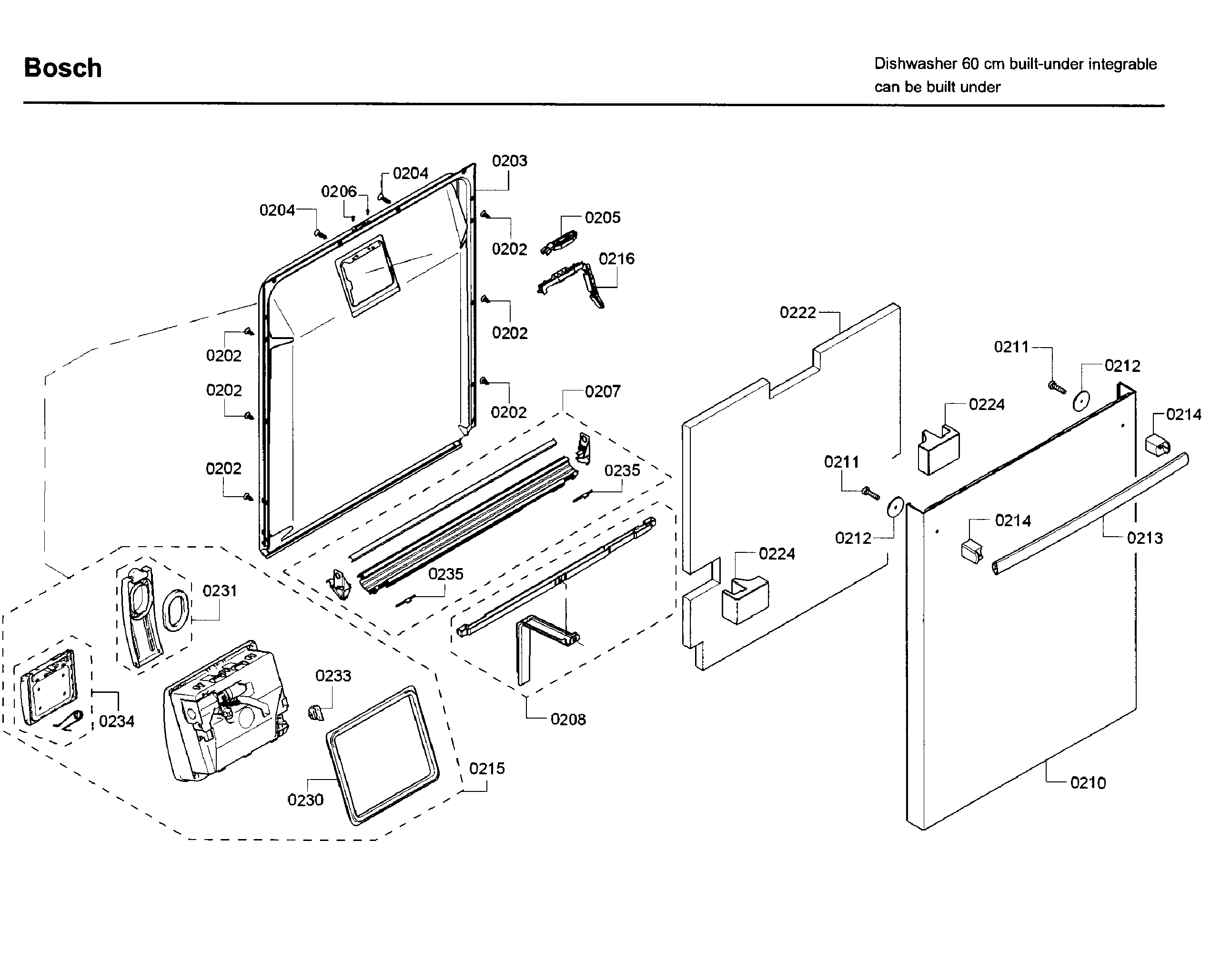 Bosch SHX65T55UC/09 door diagram