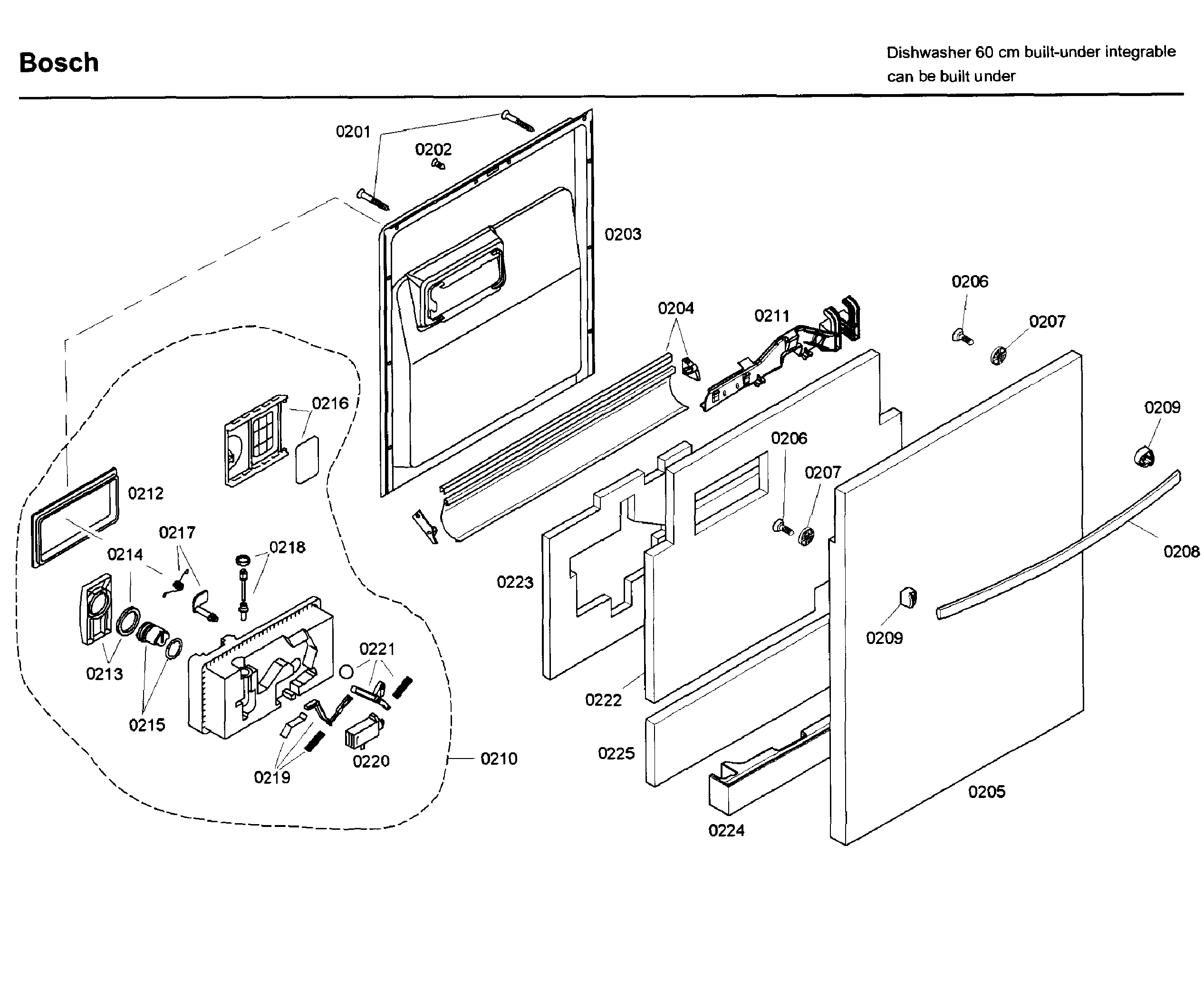 Bosch SHX46A05UC/46 door diagram